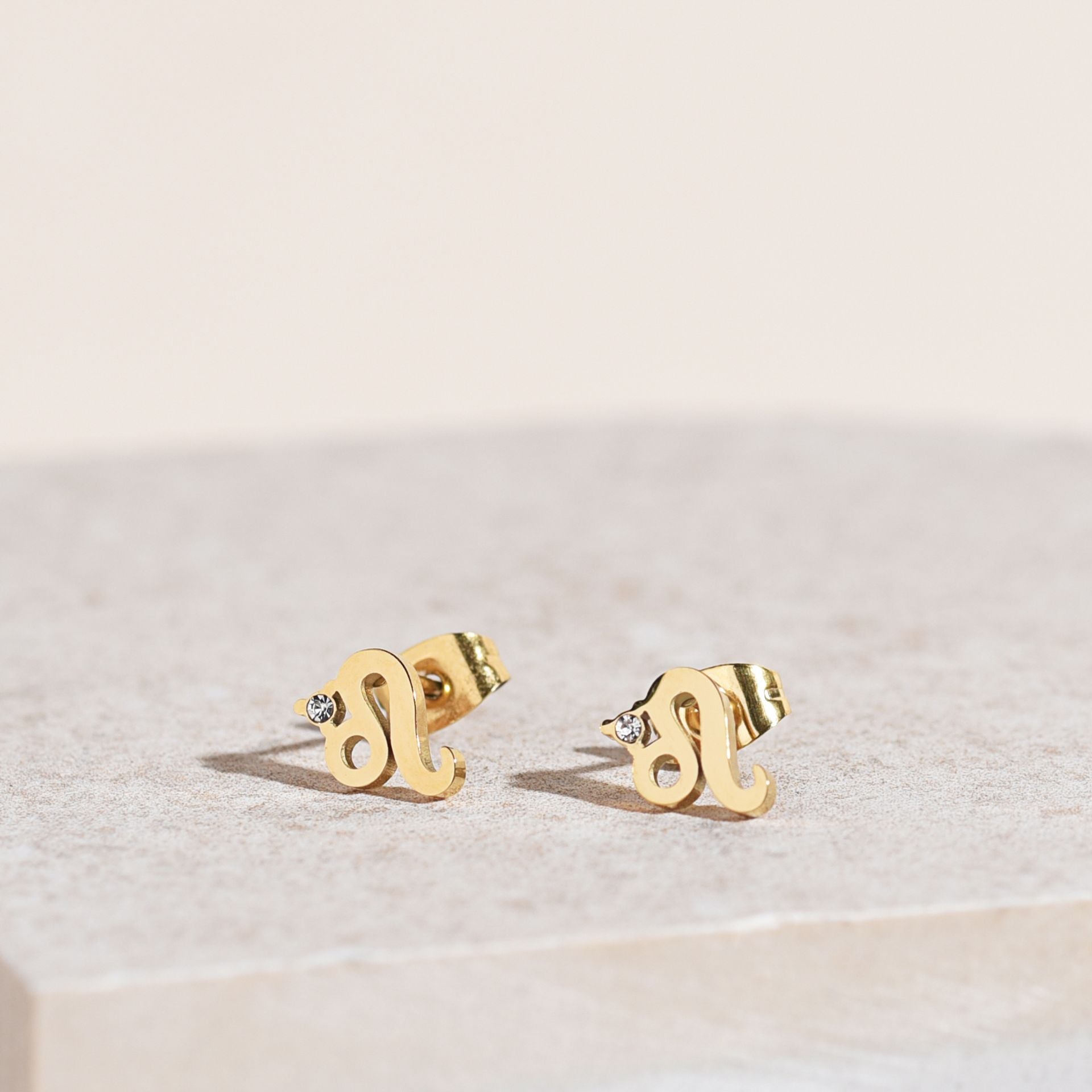 Serenity Zodiac 18k Gold Plated Earrings - Leo