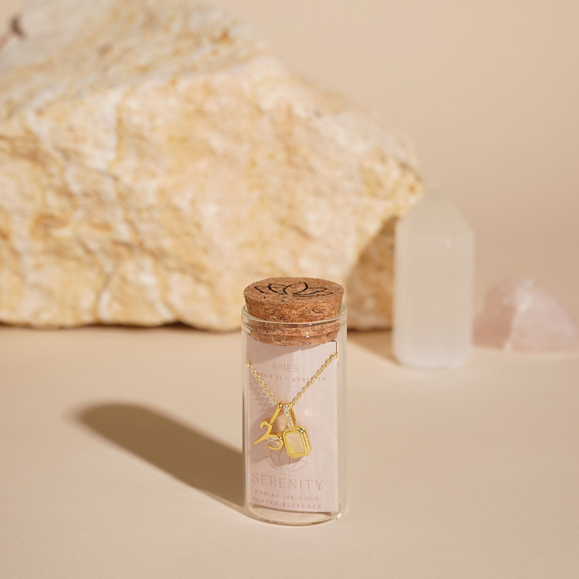 Serenity Zodiac 18k Gold Plated Necklace - Aries
