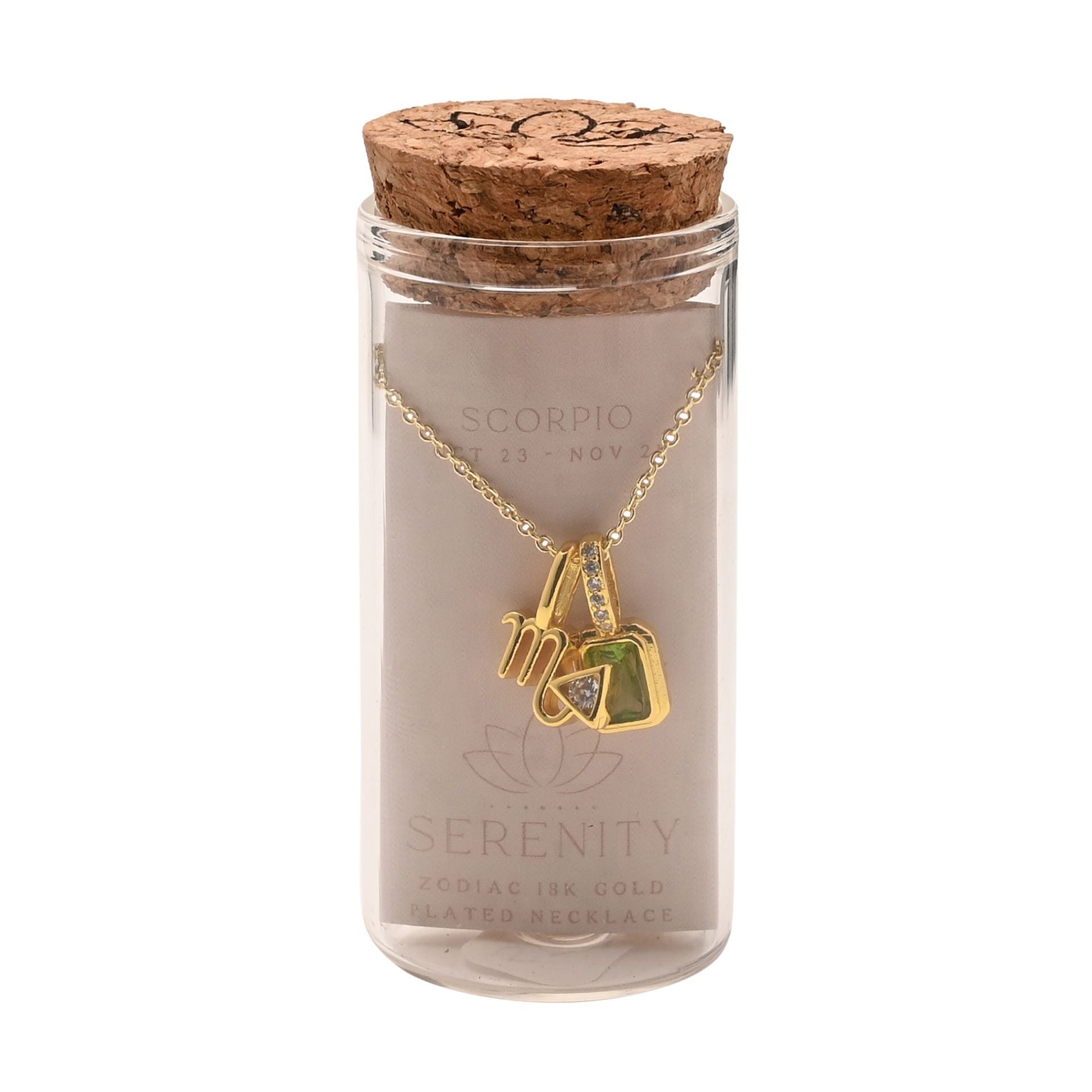 Serenity Zodiac 18k Gold Plated Necklace - Scorpio