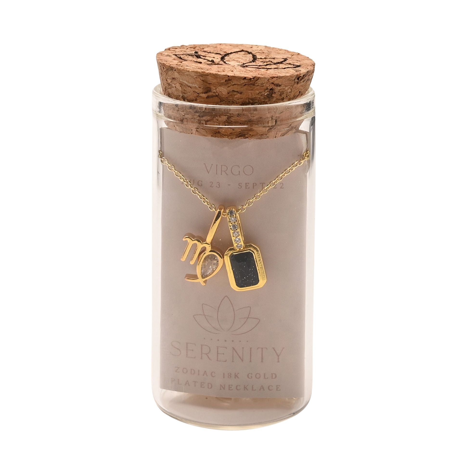 Serenity Zodiac 18k Gold Plated Necklace - Virgo