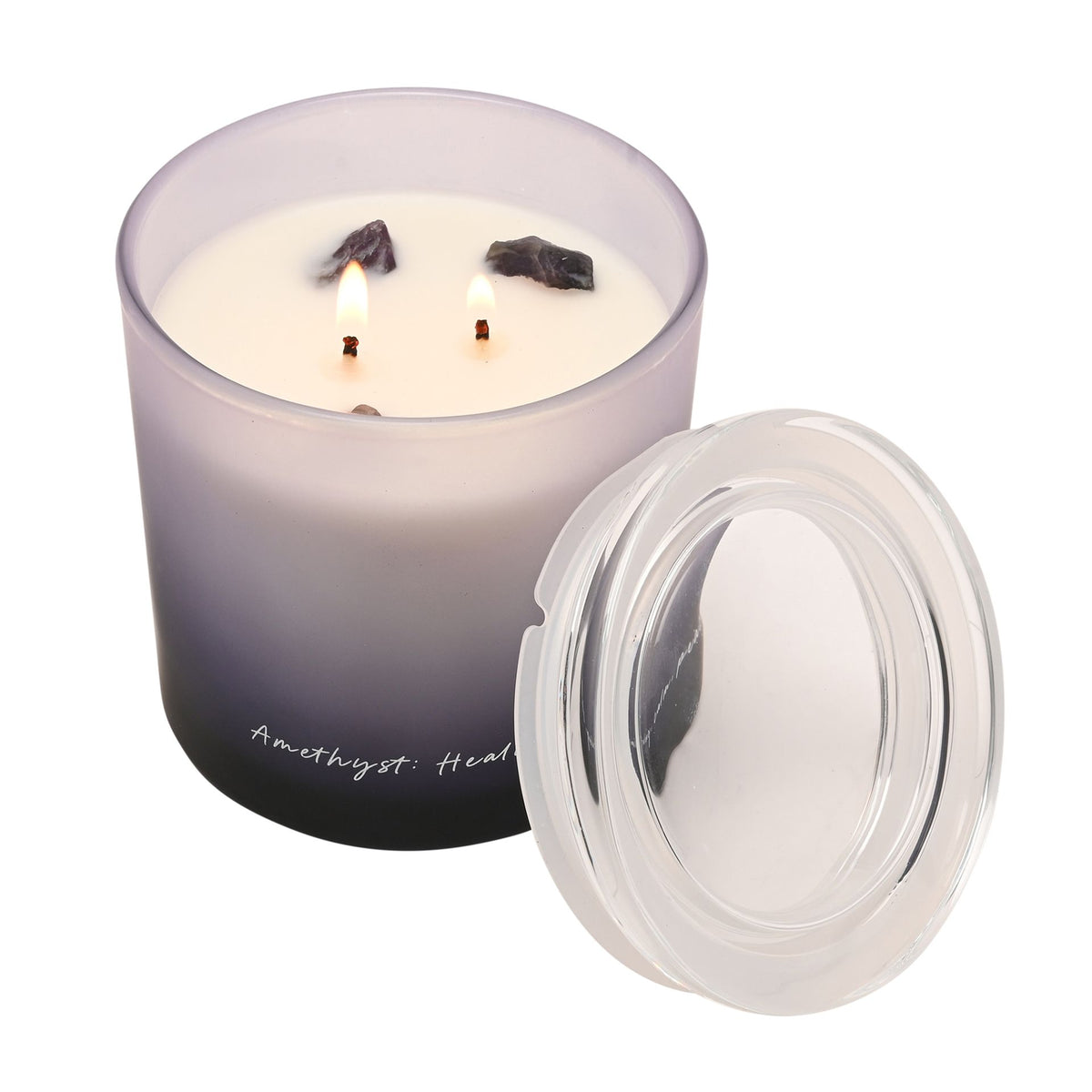 Serenity Amethyst Crystal Infused 380g Candle