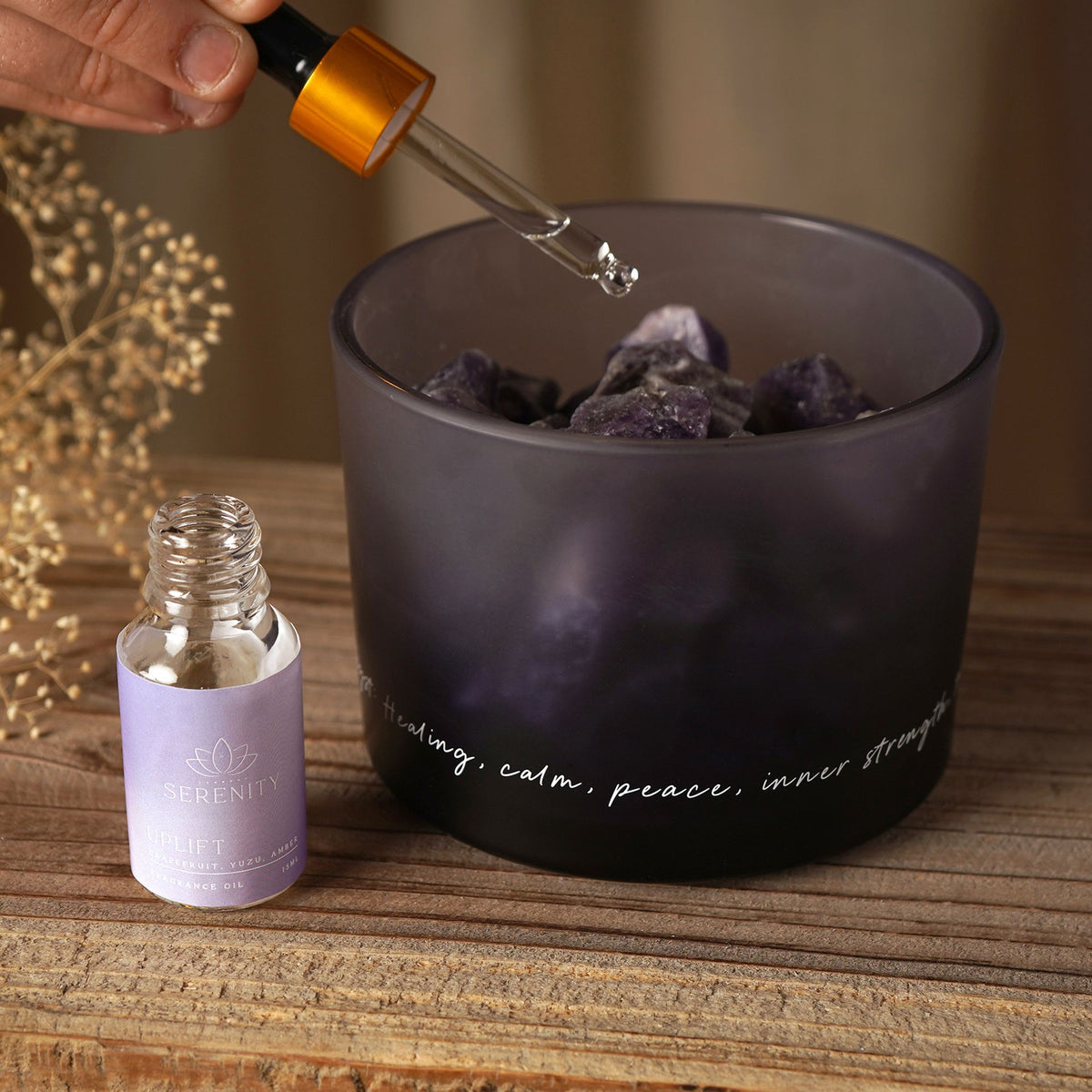 Serenity Amethyst Crystal Bowl Diffuser & Oil