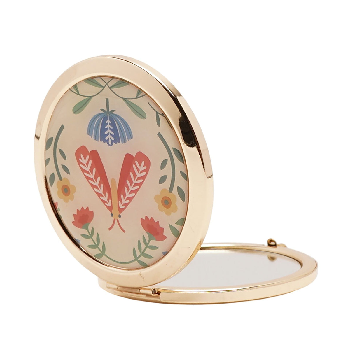 Sophia Lane Floral Compact Mirror - Cream
