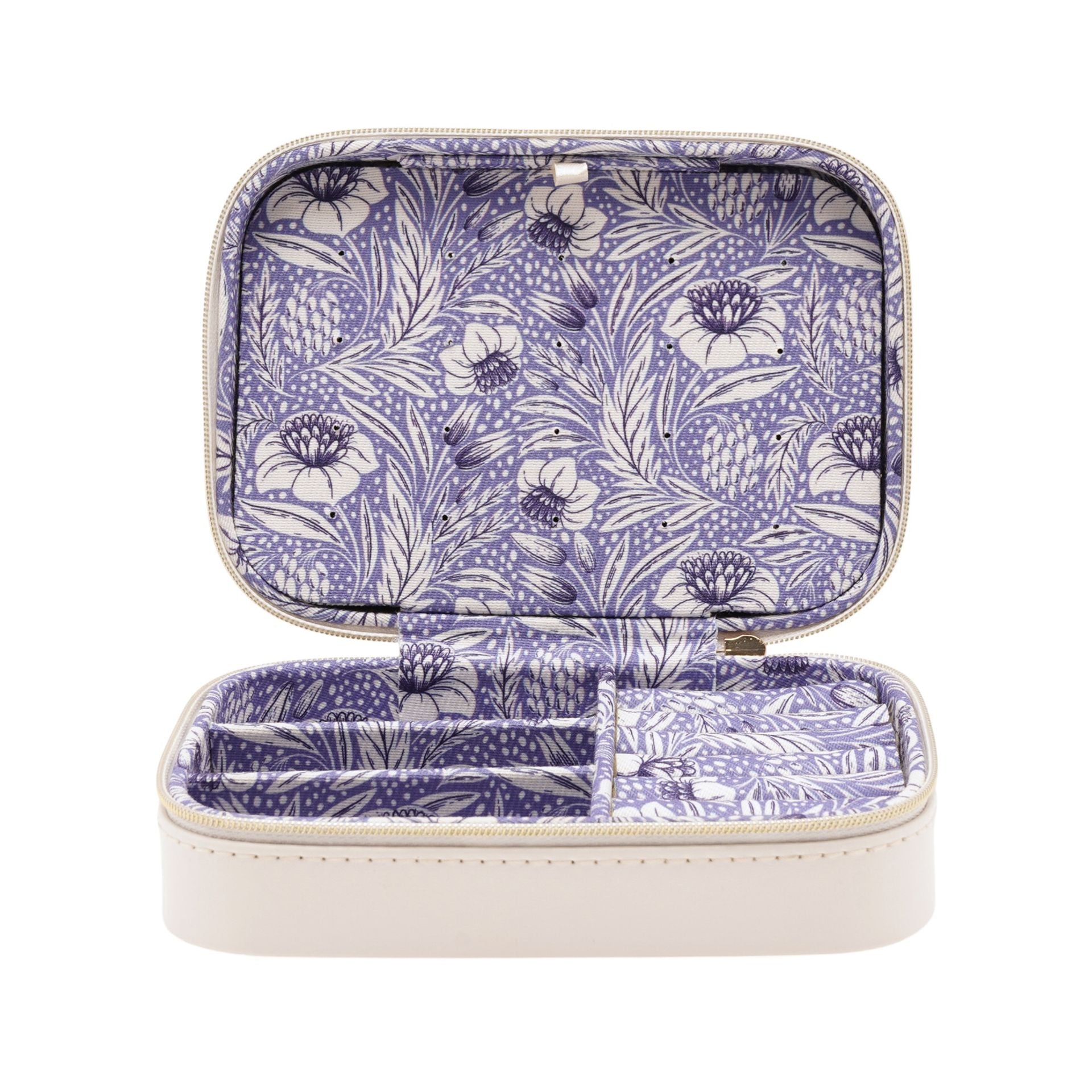 Sophia Lane White & Blue Floral Jewellery Box
