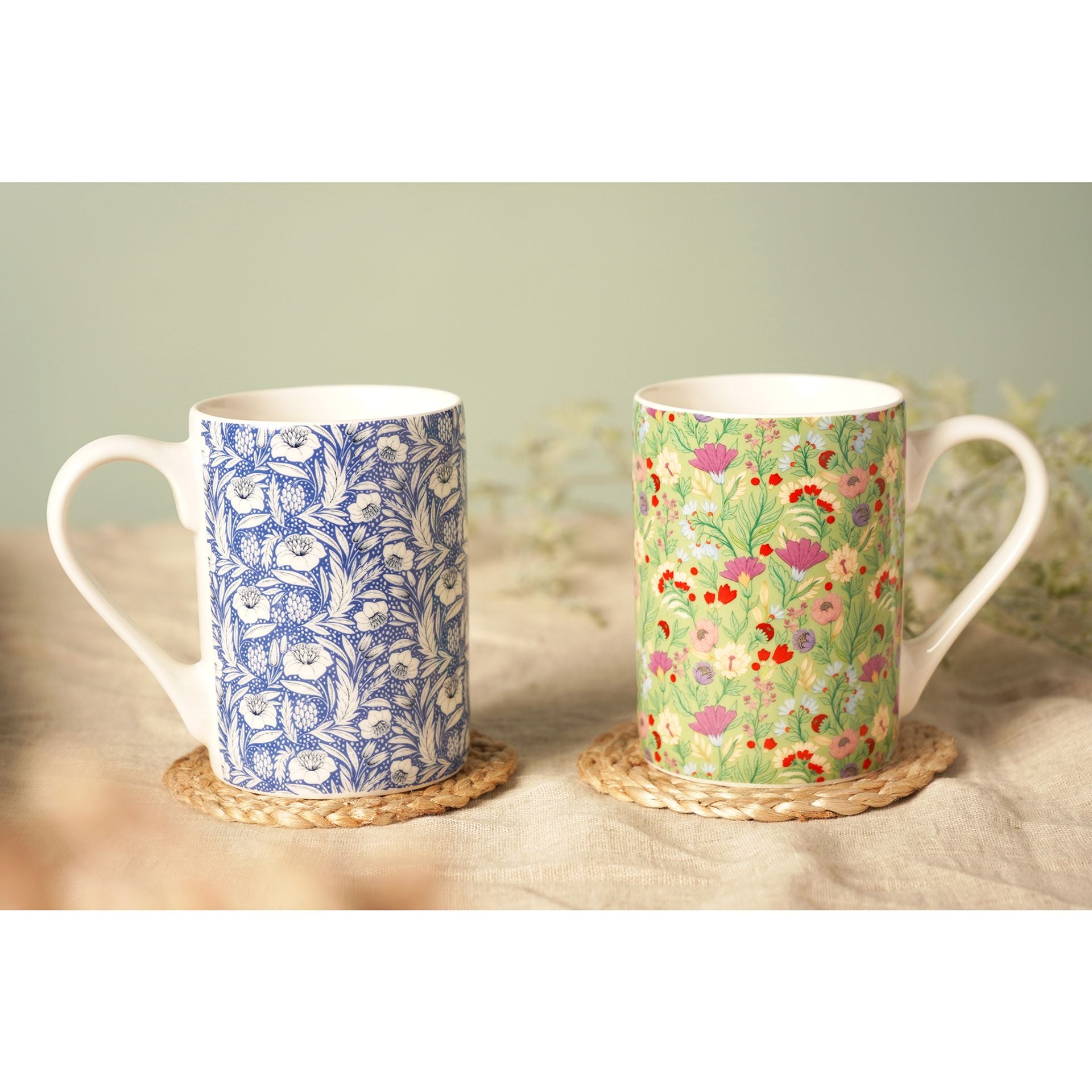 Sophia Lane 10oz Bone China Mug - Blue Floral
