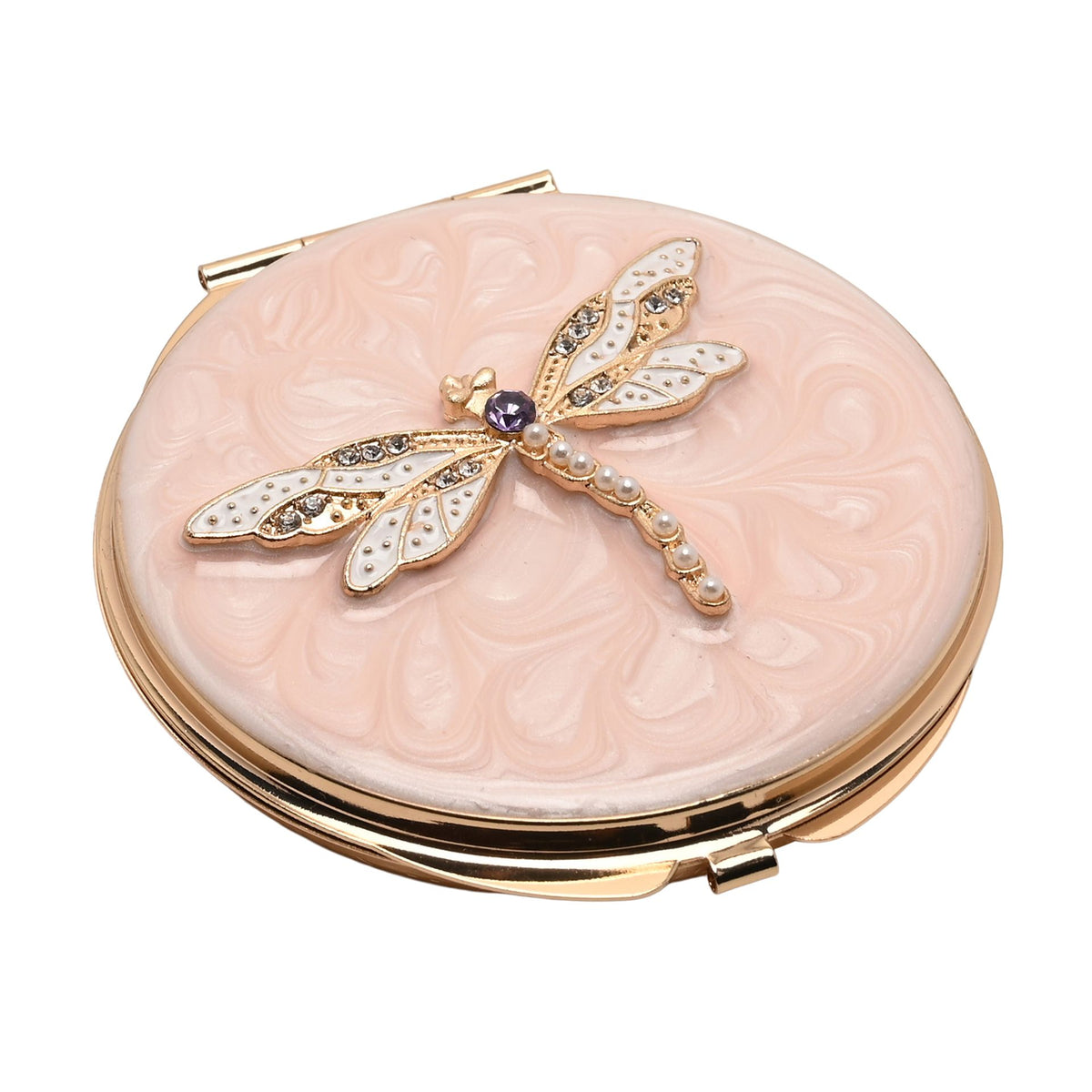 Sophia Classic Compact Mirror and Keyring Gift Set - Blush Dragonfly