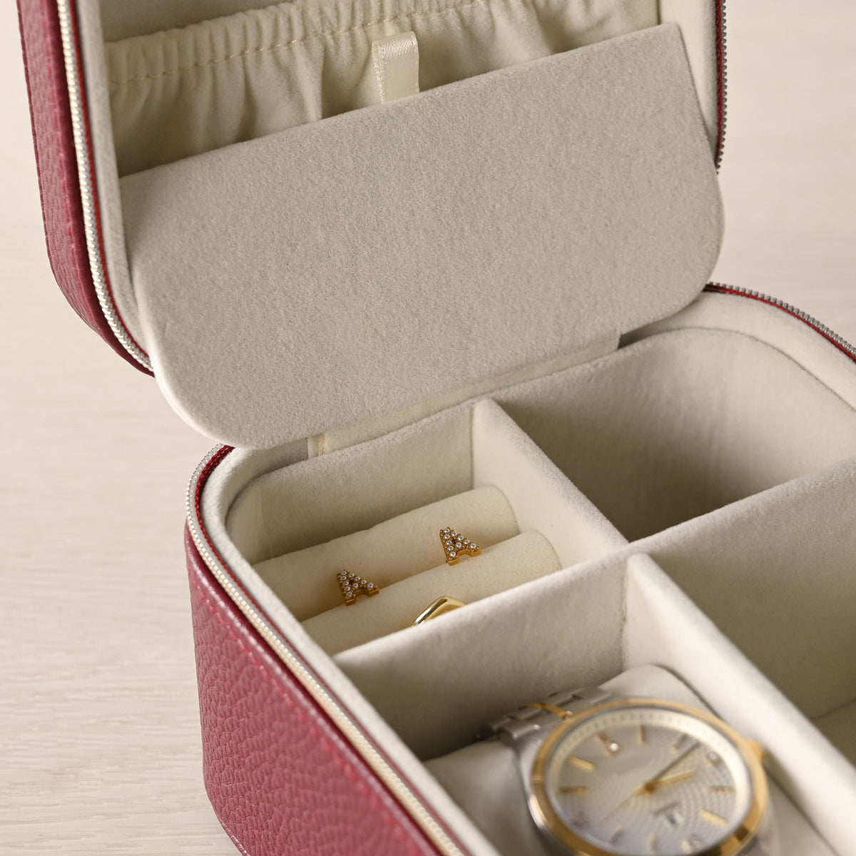 Sophia Jewellery/Watch Box - Burgundy