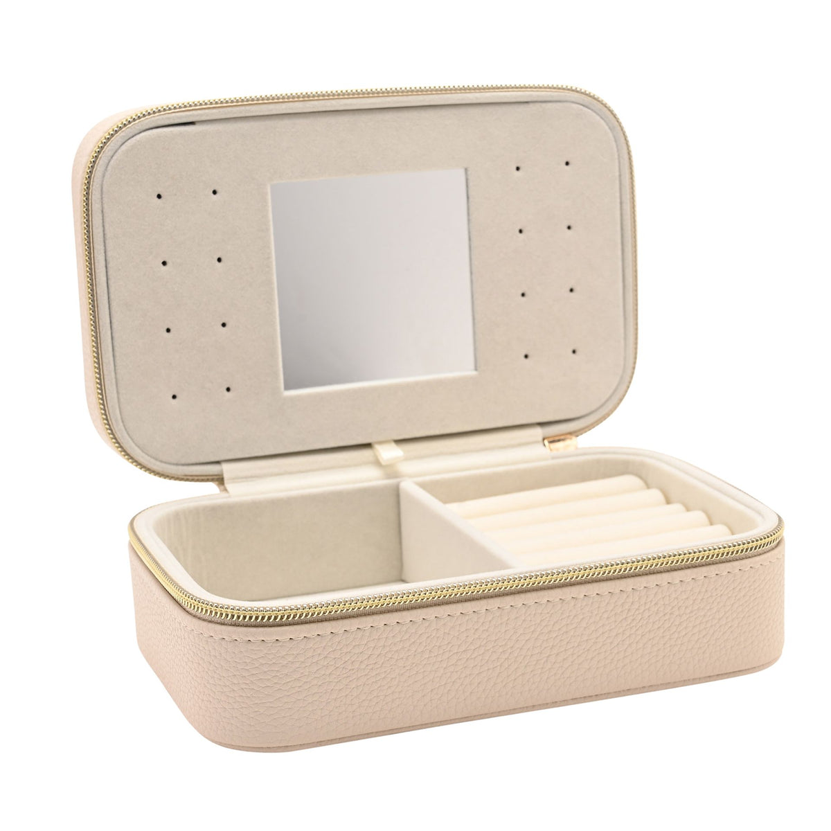 Sophia Jewellery Box with Mirror Medium - Cream