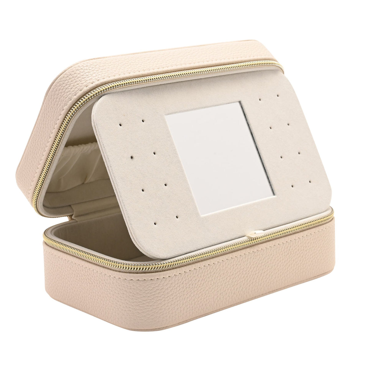 Sophia Jewellery Box with Mirror Medium - Cream