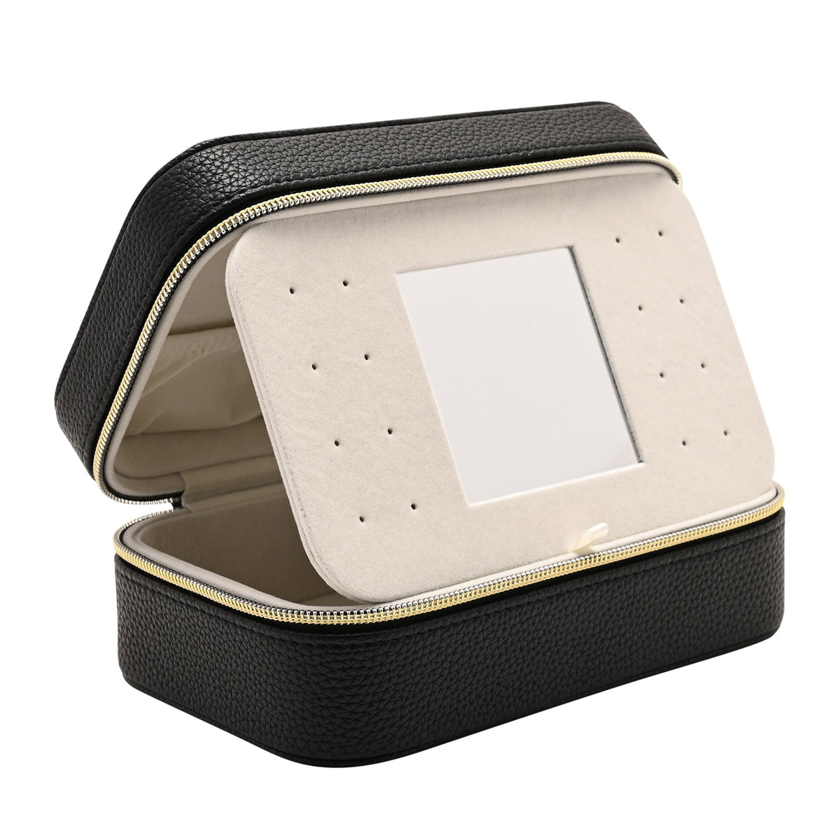 Sophia Jewellery Box with Mirror Medium - Black