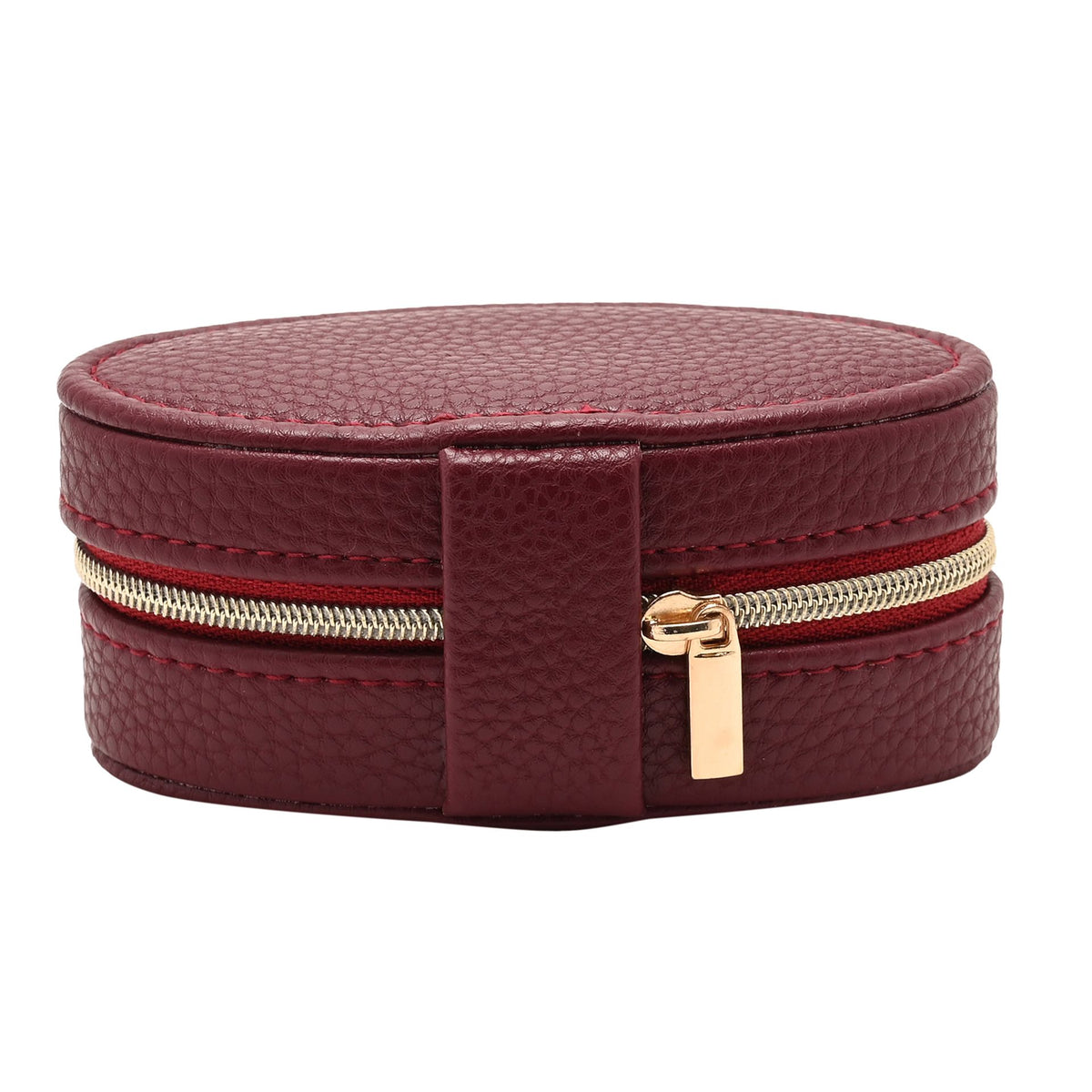 Sophia Mini Oval Jewellery Box - Burgundy