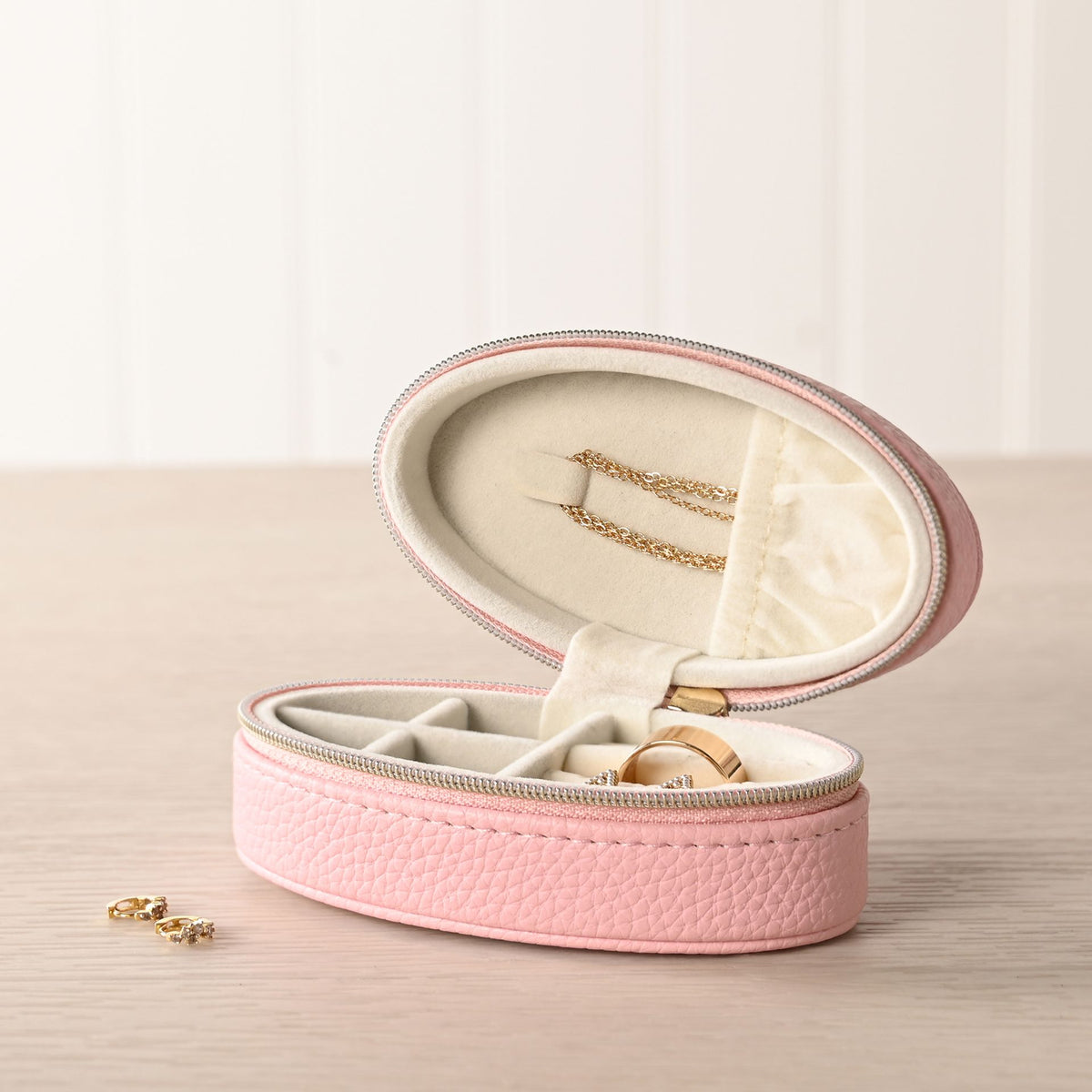 Sophia Mini Oval Jewellery Box - Pink