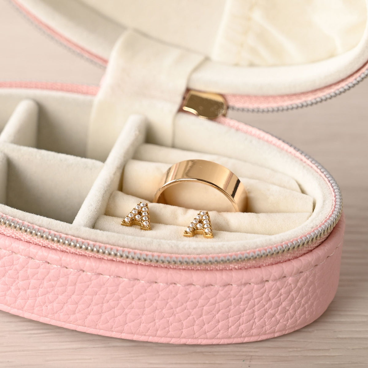 Sophia Mini Oval Jewellery Box - Pink