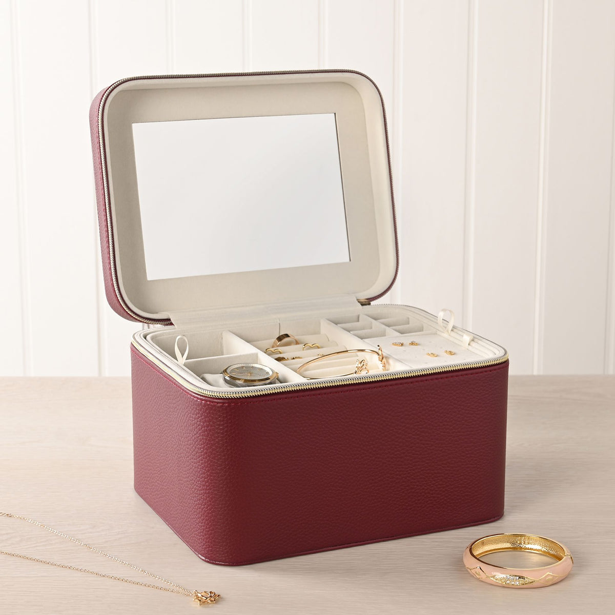 Sophia Jewellery Box Large - Burgundy