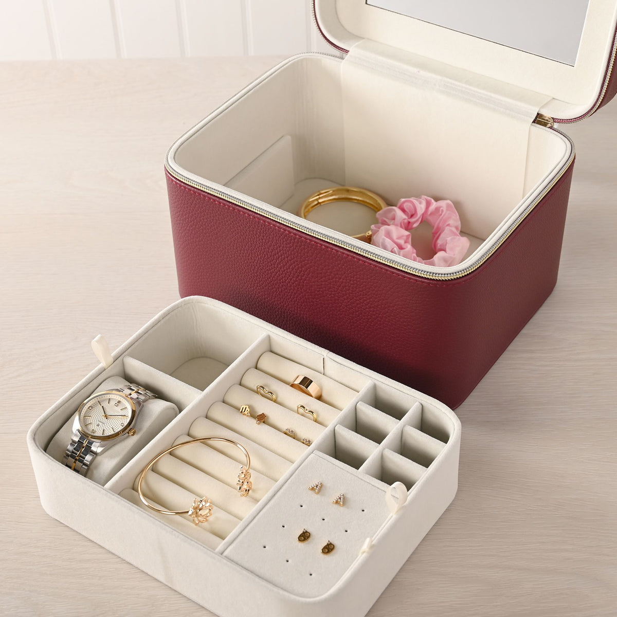 Sophia Jewellery Box Large - Burgundy