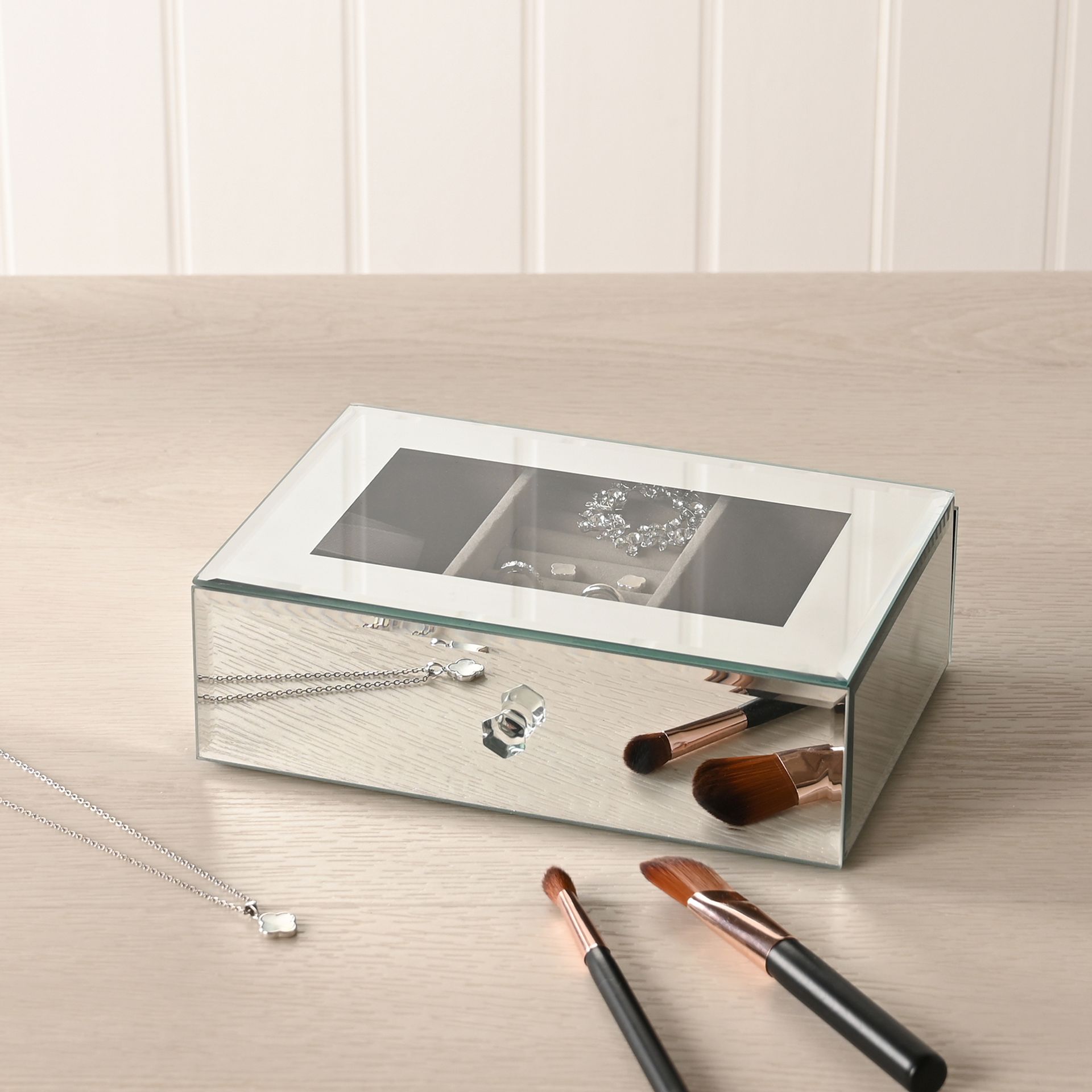 Sophia Single Mirror Glass Jewellery Box