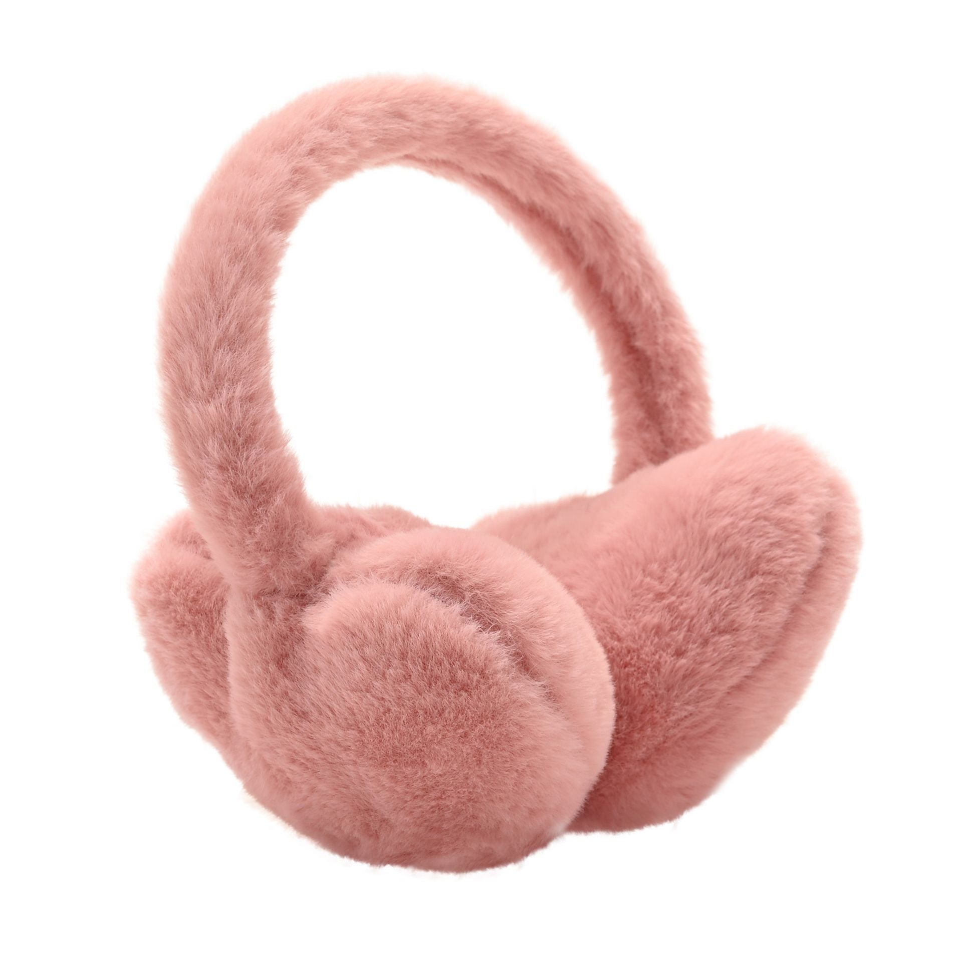 Sophia Layers Faux Fur Heart Shaped Ear Muffs - Pink