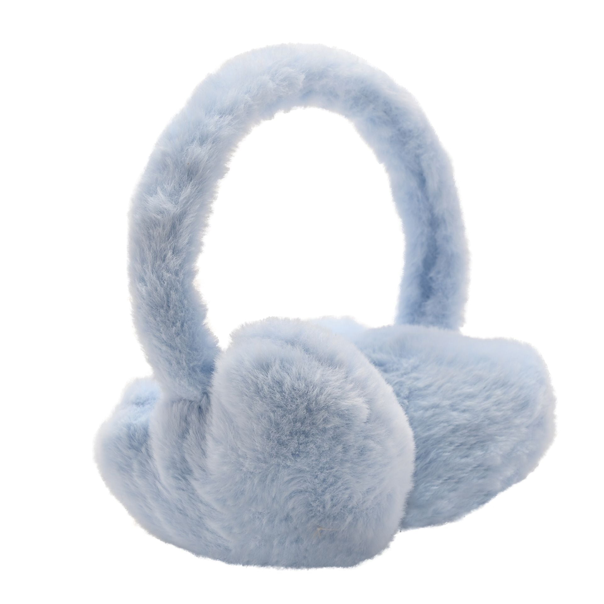 Sophia Layers Faux Fur Heart Shaped Ear Muffs - Light Blue