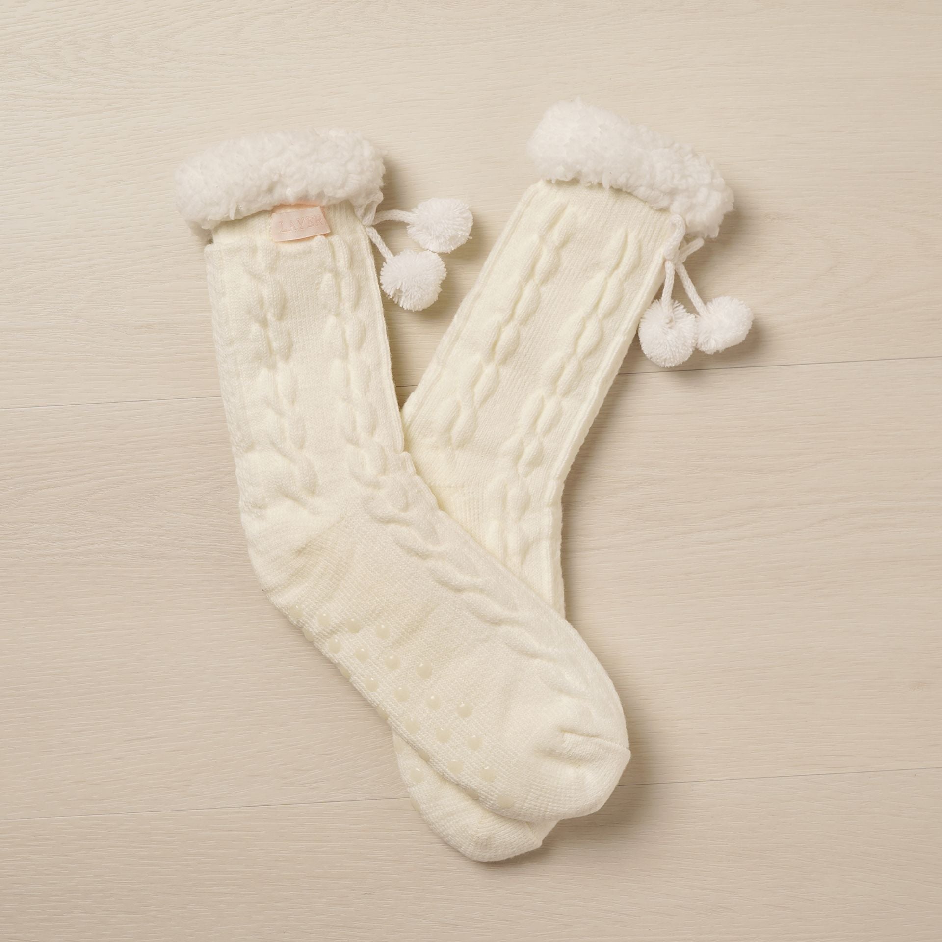 Sophia Layers Cosy Socks Size 4-7 - Ivory