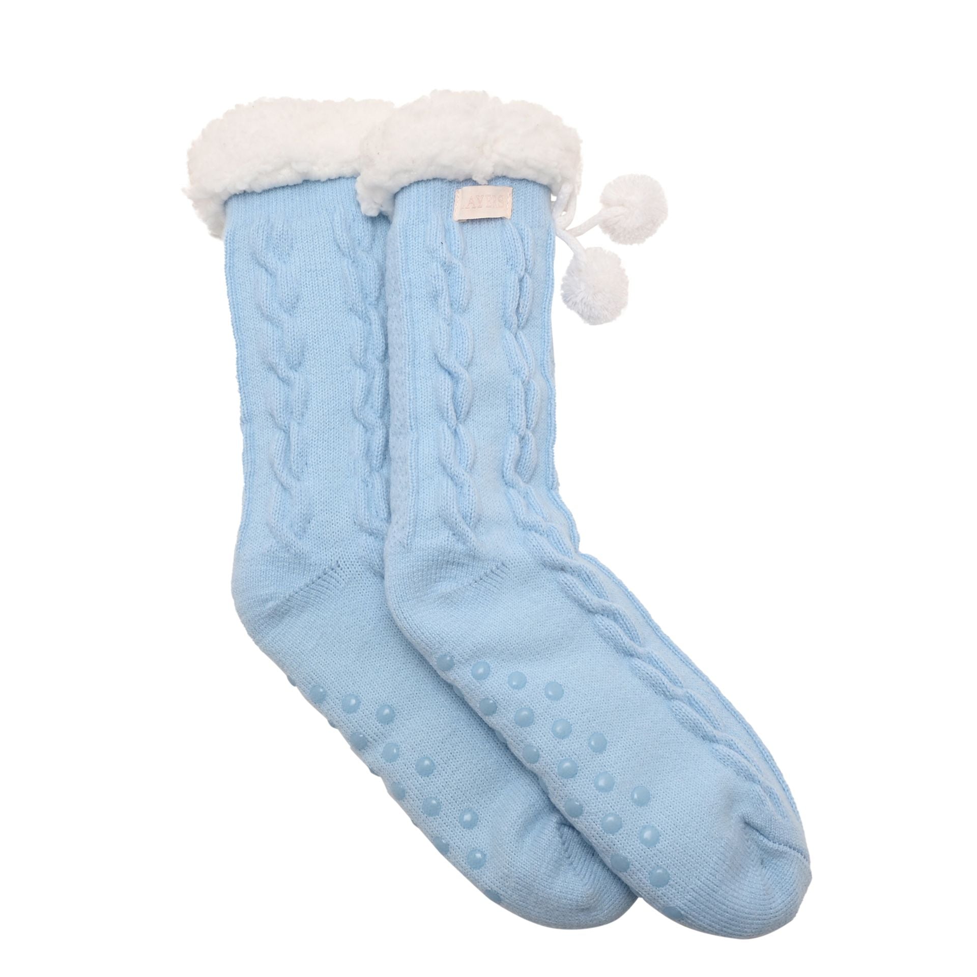 Sophia Layers Cosy Socks Size 4-7 - Light Blue