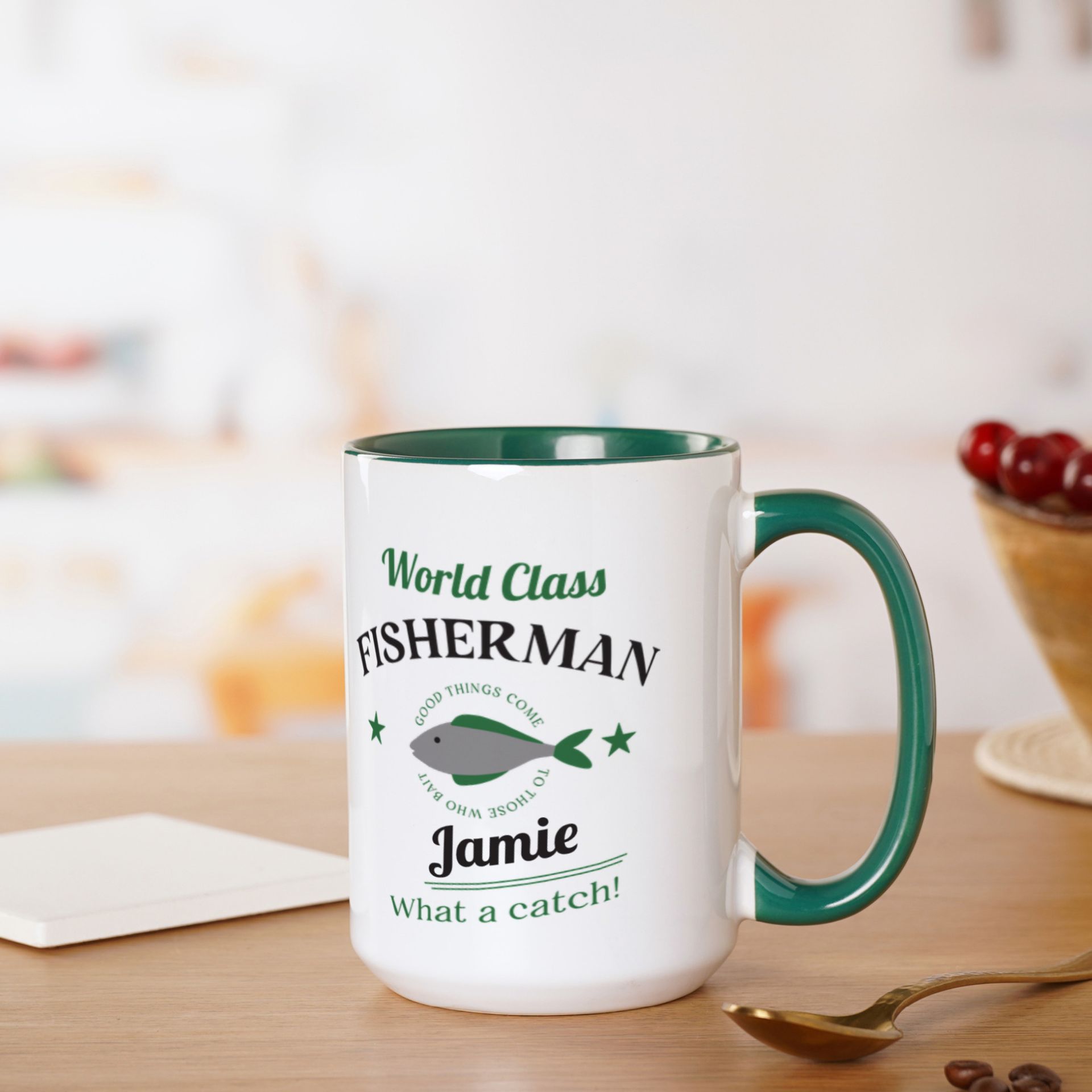 Personalised World Class Fisherman Mug