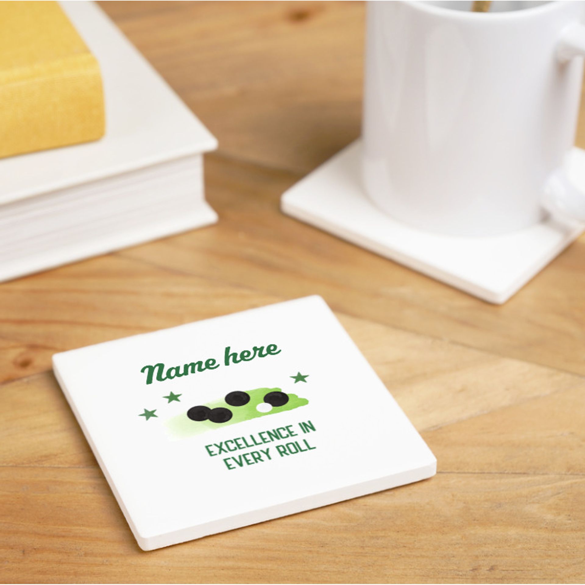 Personalised Excellence In Every Roll Bowls Coaster