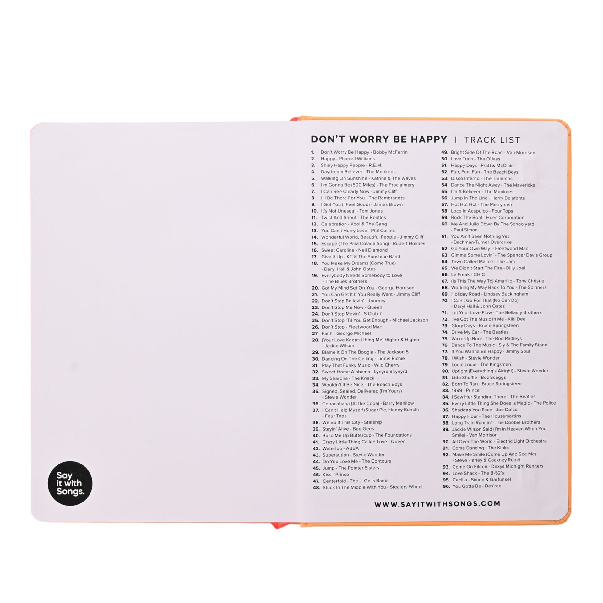 Say It With Songs A5 Hardback Notebook 96 Pages - Don't Worry be Happy