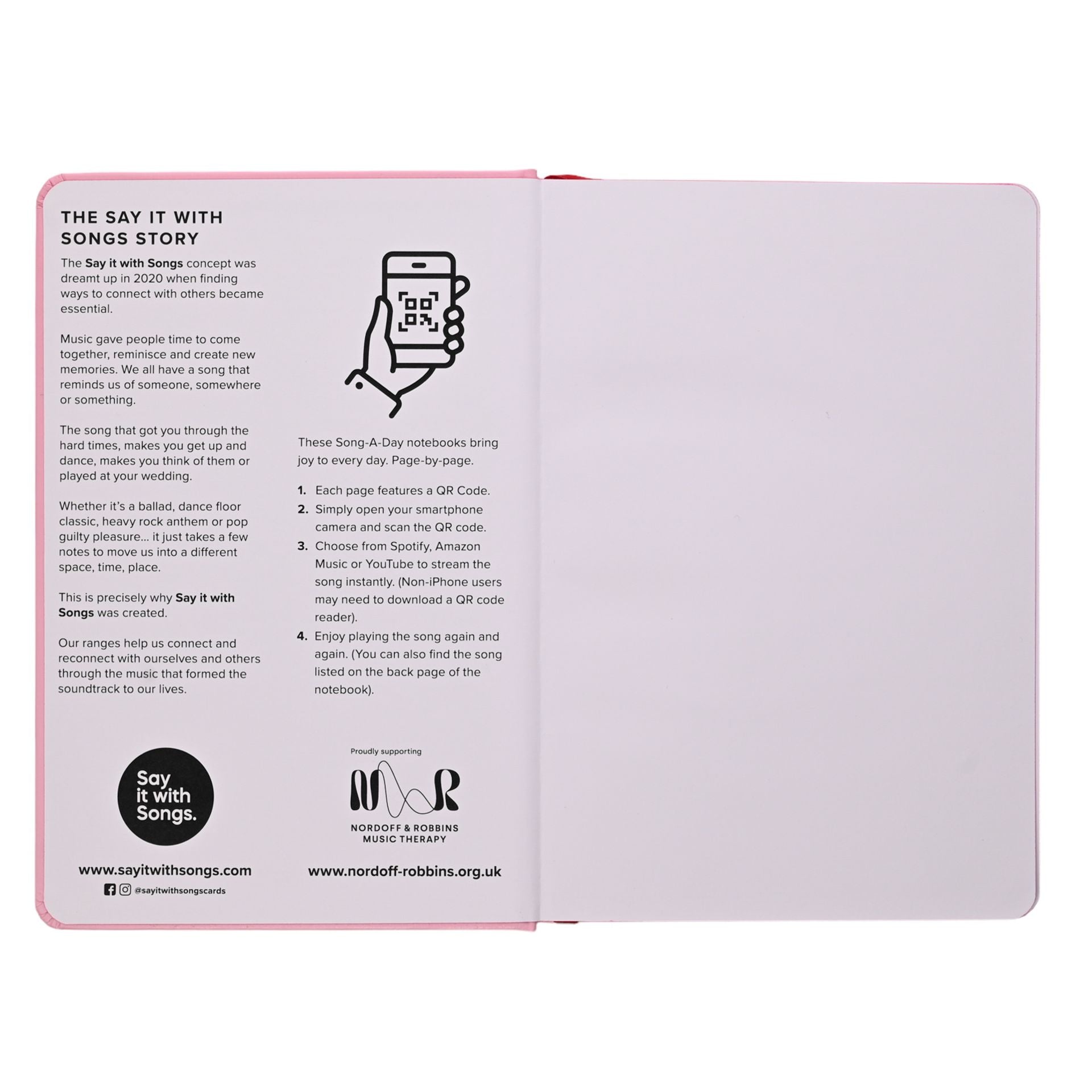 Say It With Songs A5 Hardback Notebook 96 Pages - All You Need is Love