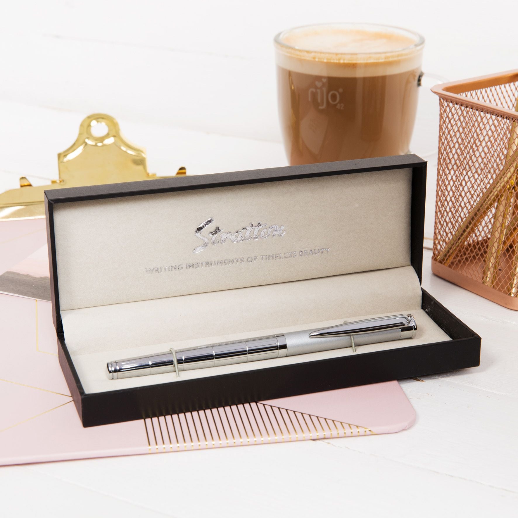 Stratton Rollerball Pen - 2 Tone Chrome