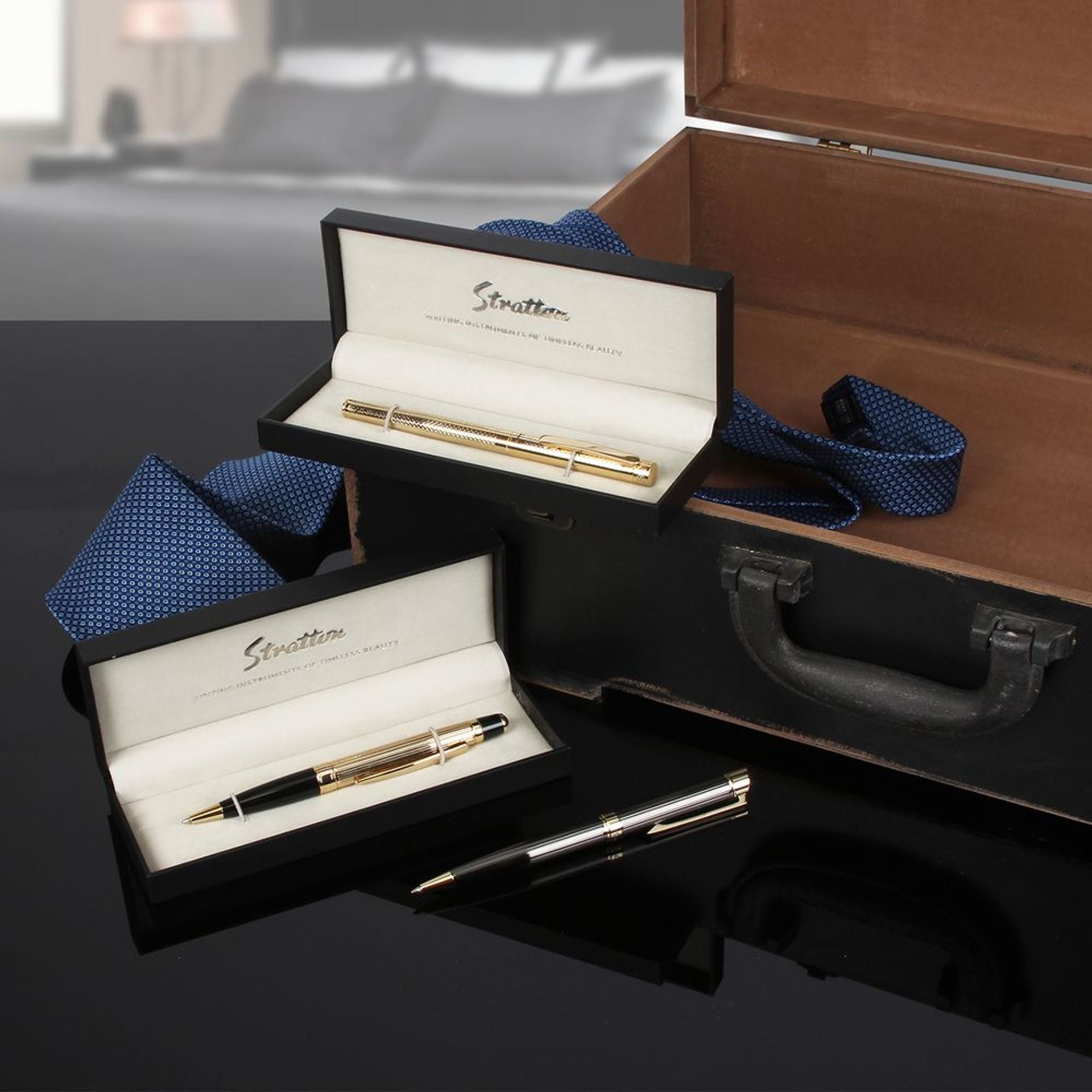 Stratton Ballpoint Pen - Titanium Gold Finish