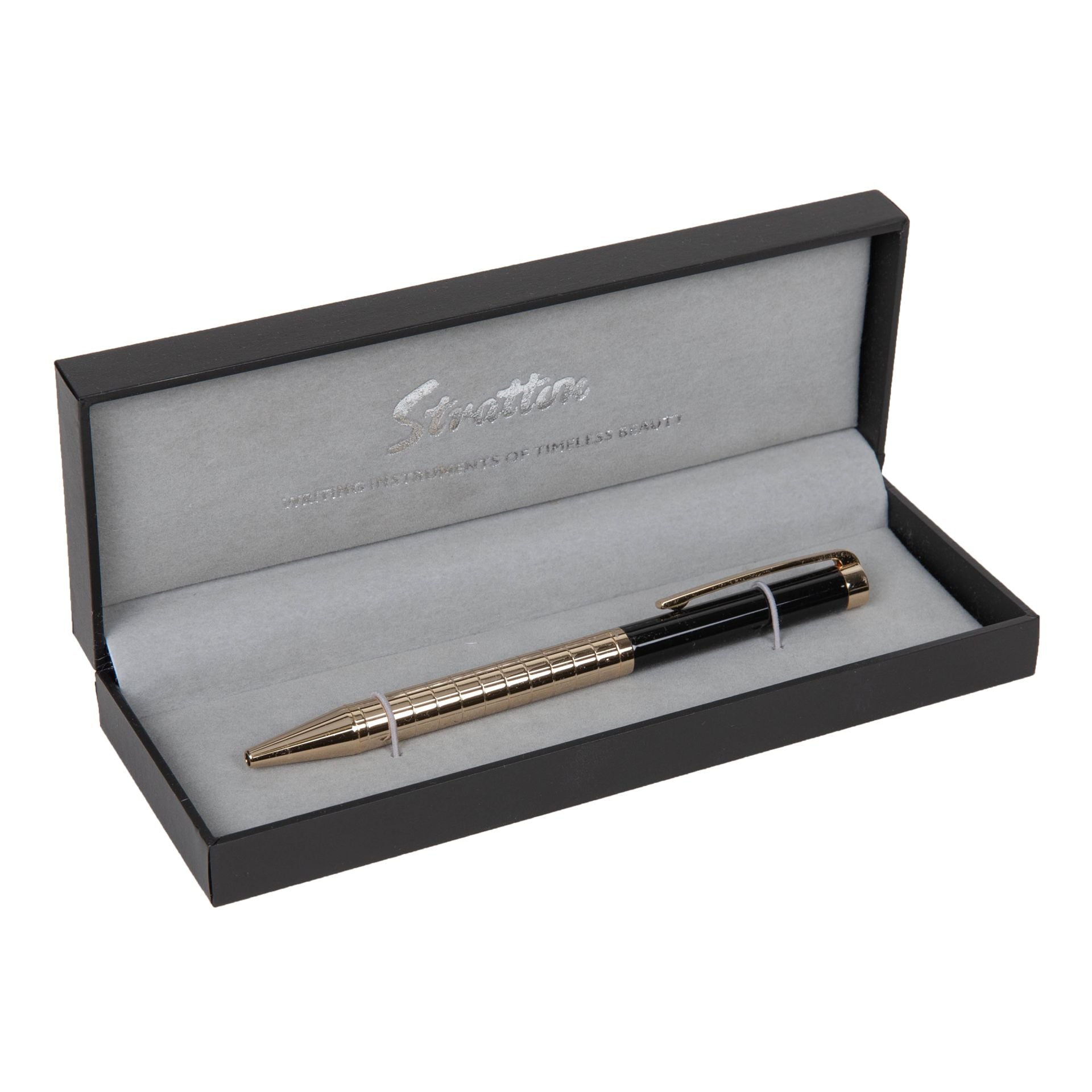 Stratton Ballpoint Pen - Black & Gold