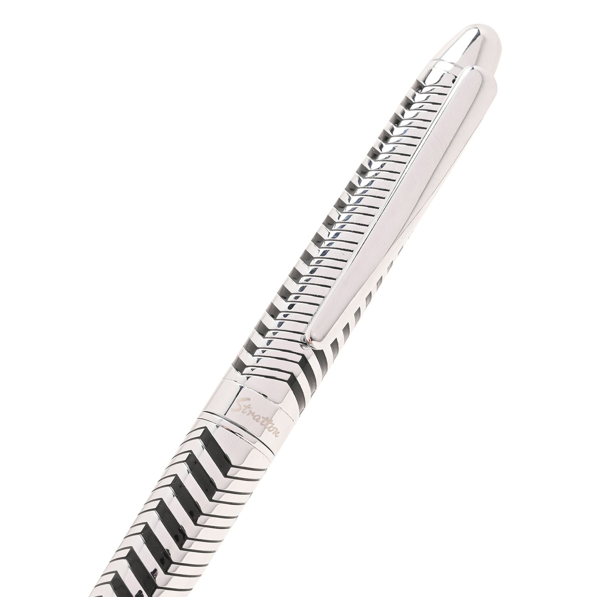 Stratton Roller Ball Pen - Silver & Black