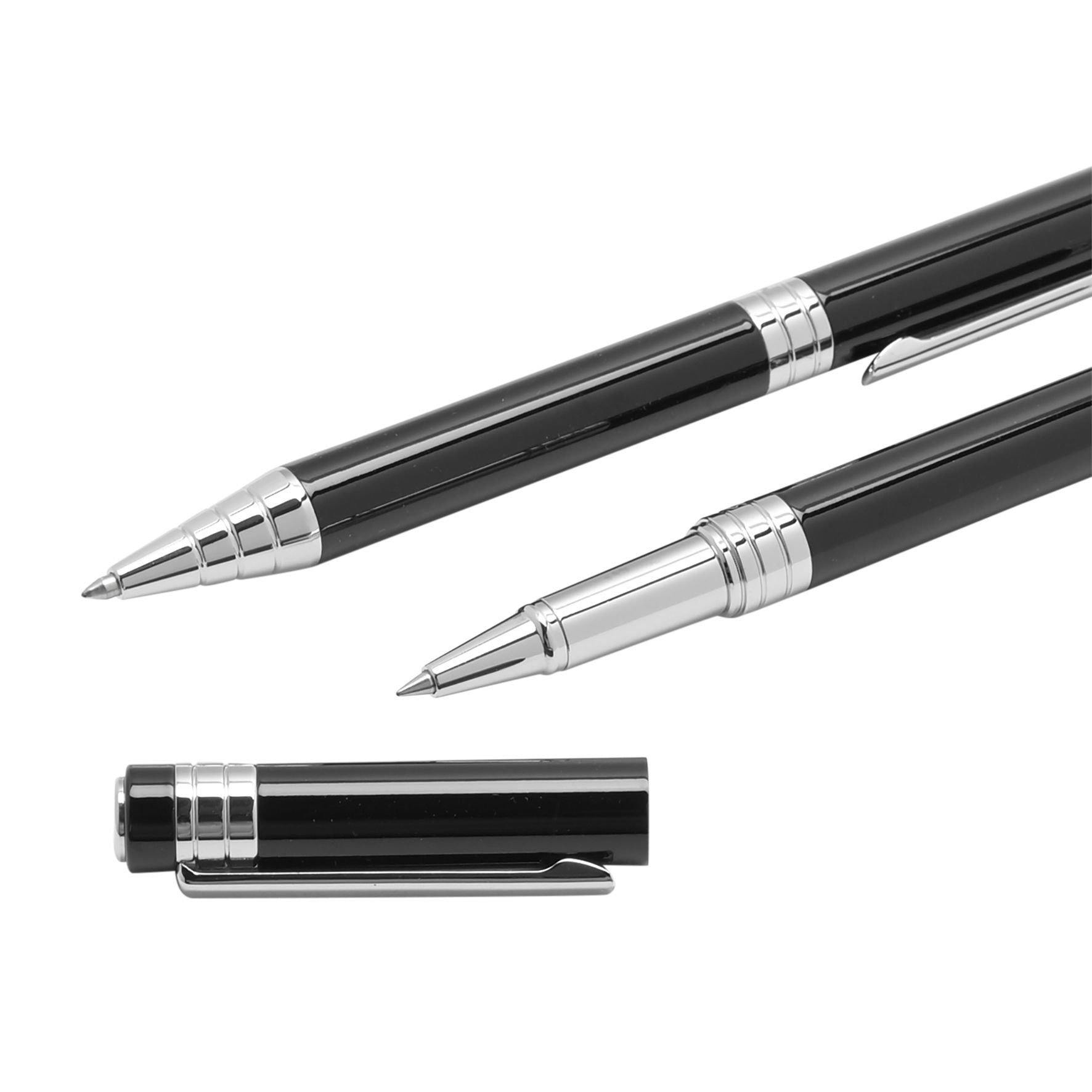 Stratton Ballpoint Pen & Rollerball Pen Set - Black