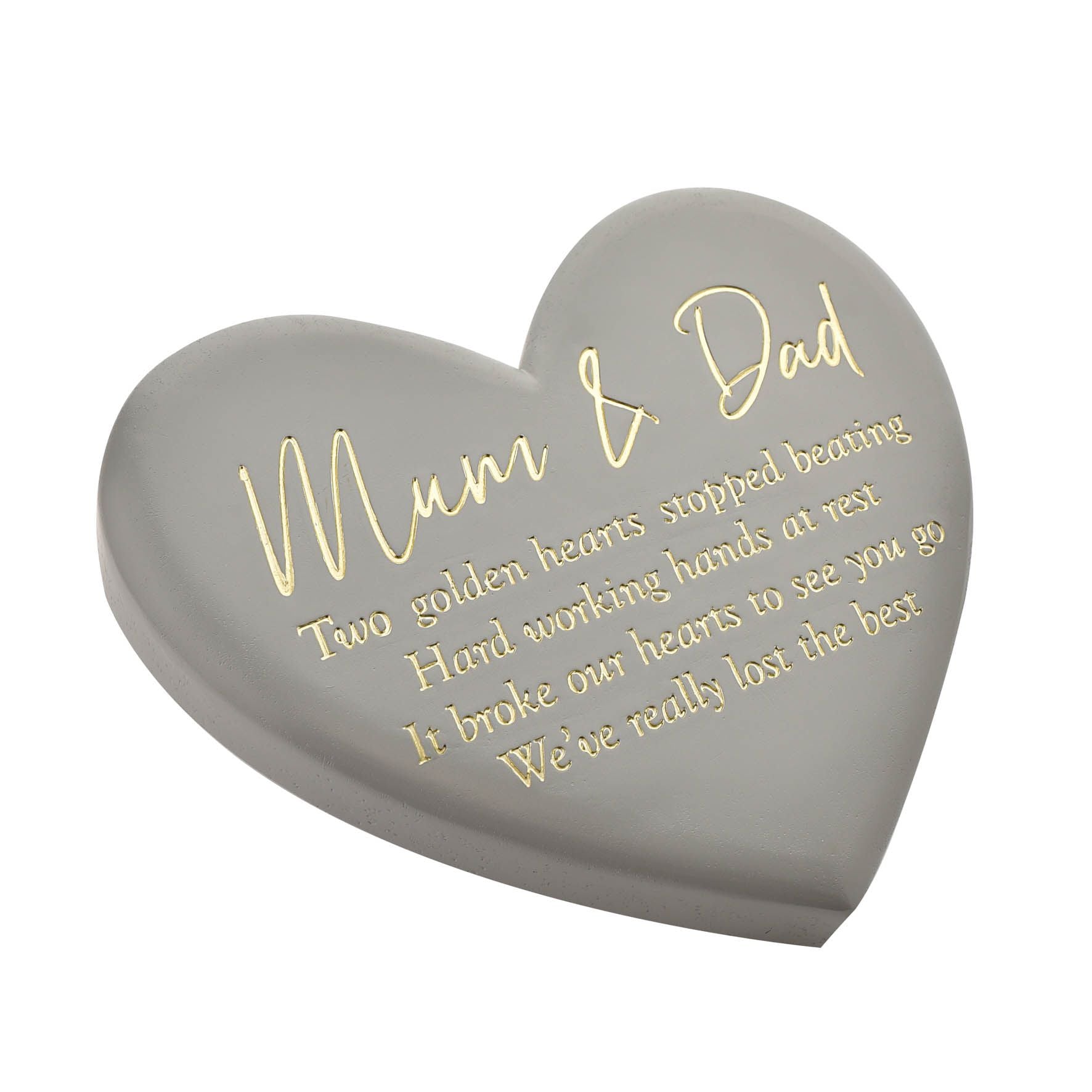 Thoughts of You Memorial Graveside Heart Plaque - Mum & Dad