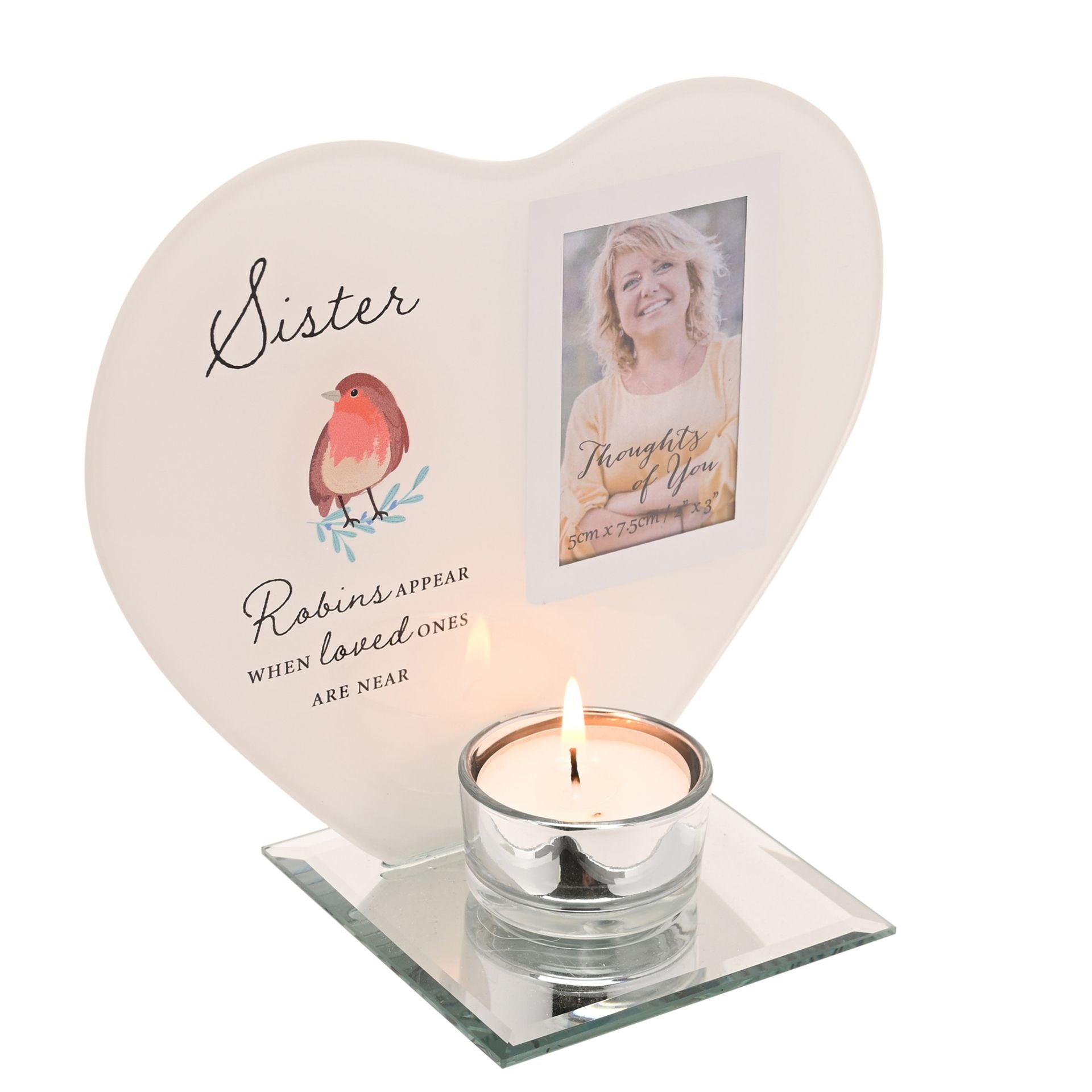 Thoughts of You Tea Light Holder with Photo - Sister