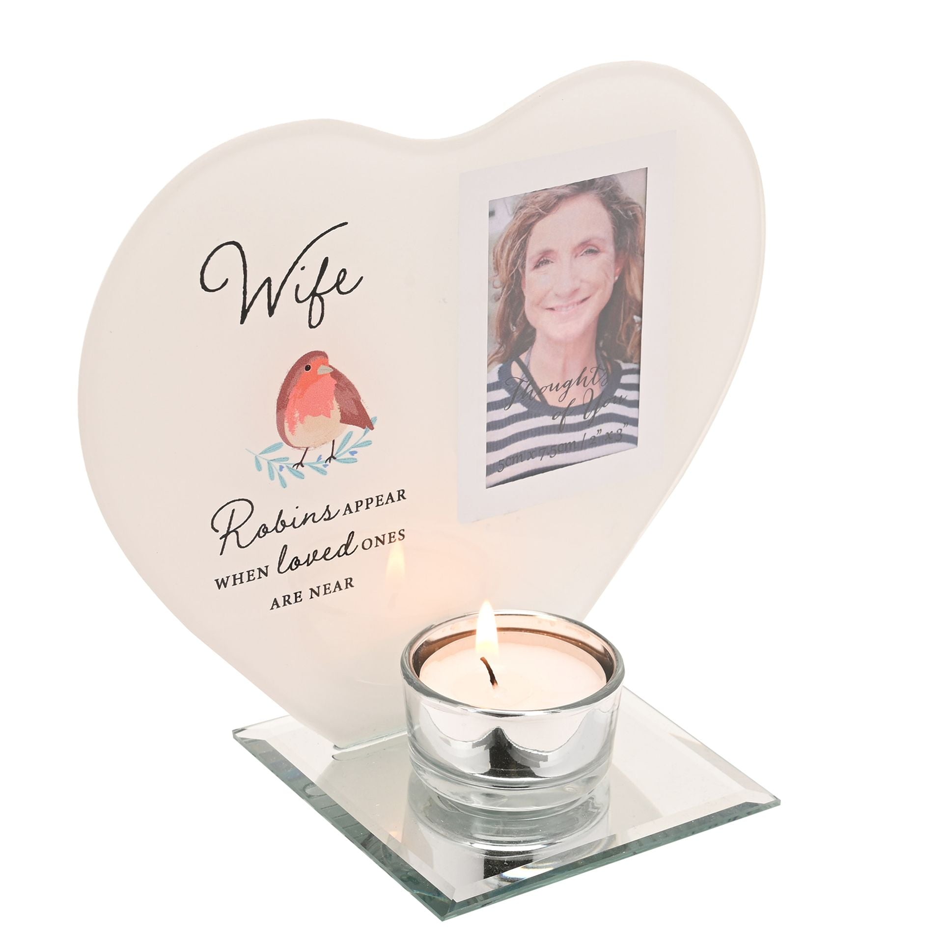 Thoughts of You Tea Light Holder with Photo - Wife