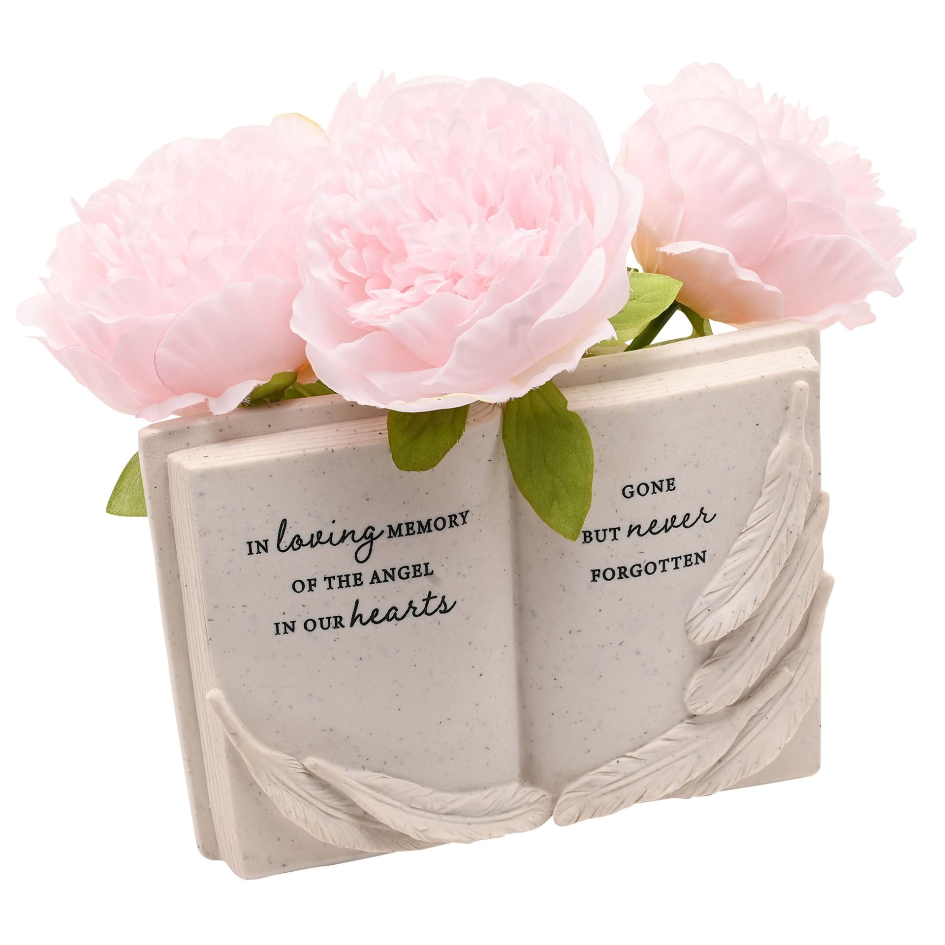 Thoughts of You Book & Feathers Graveside Vase