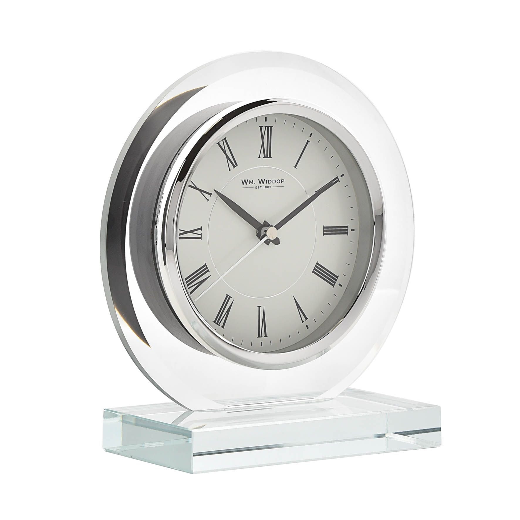Wm.Widdop Round Glass Mantel Clock