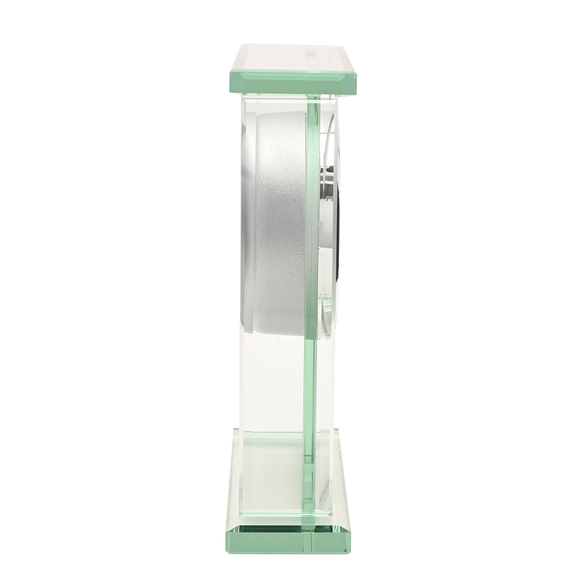 Wm.Widdop Glass Silver Bezel Mantel Clock