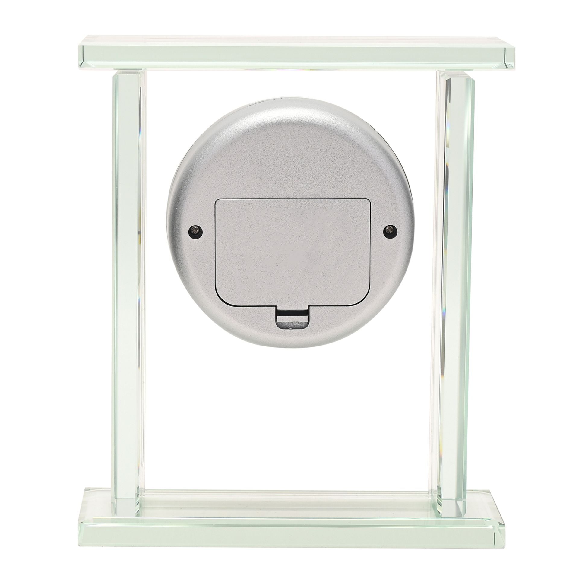 Wm.Widdop Glass Silver Bezel Mantel Clock
