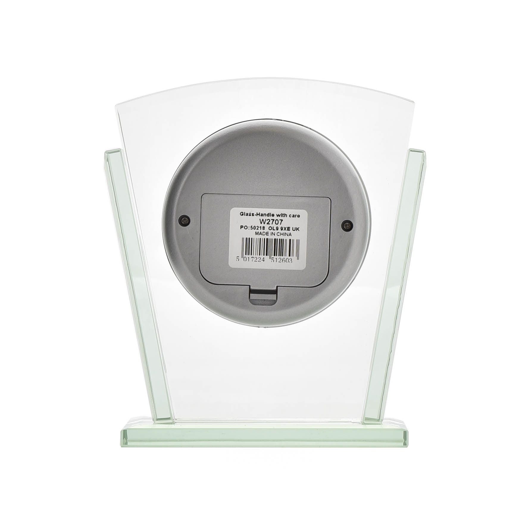 Wm.Widdop 2 Layered Silver Bezel Glass Mantel Clock