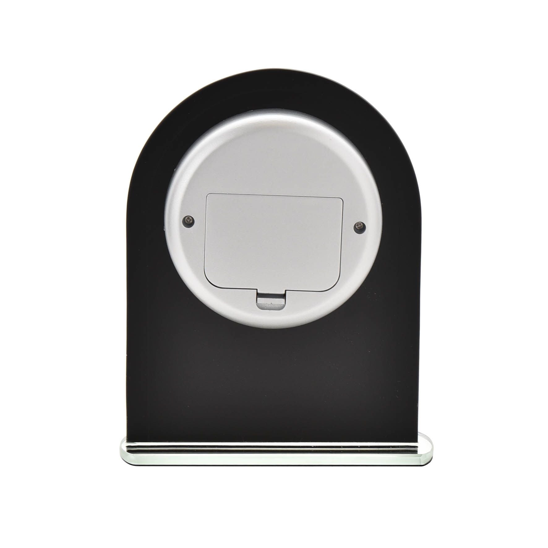 Wm.Widdop Black & Clear Arched Mantel Clock