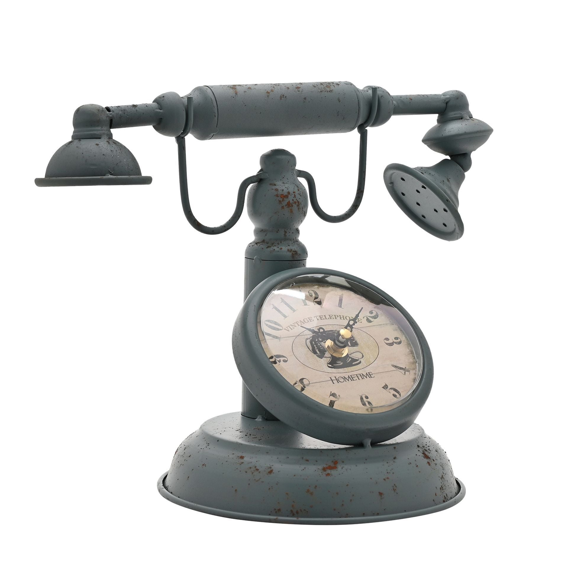 Hometime Metal Mantel Clock - Old Fashioned Telephone