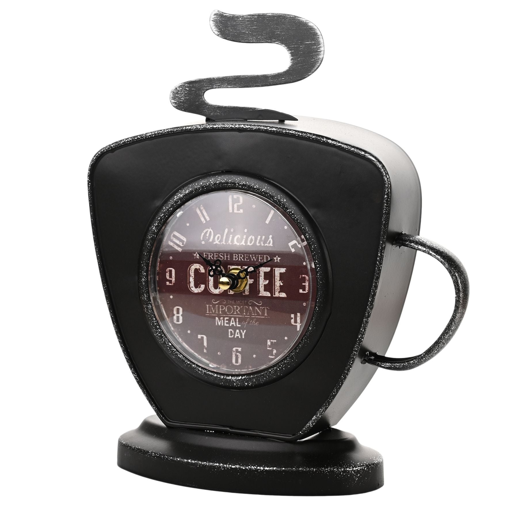 Hometime Metal Mantel Clock - Coffee Cup
