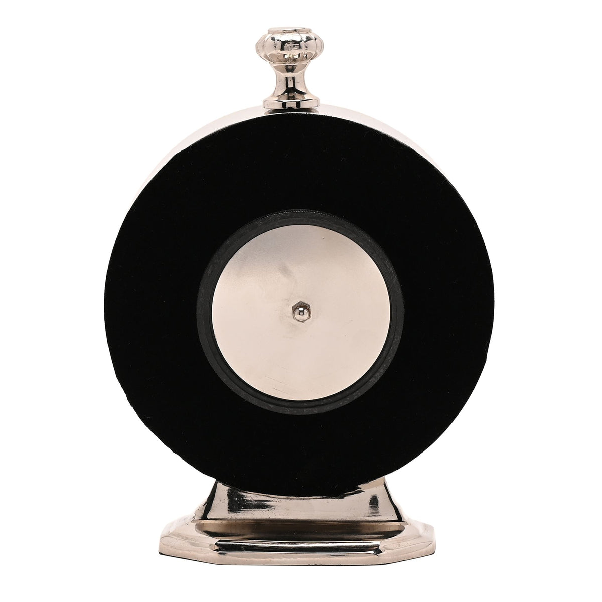 Wm.Widdop Round Silver Mantle Clock - 15cm