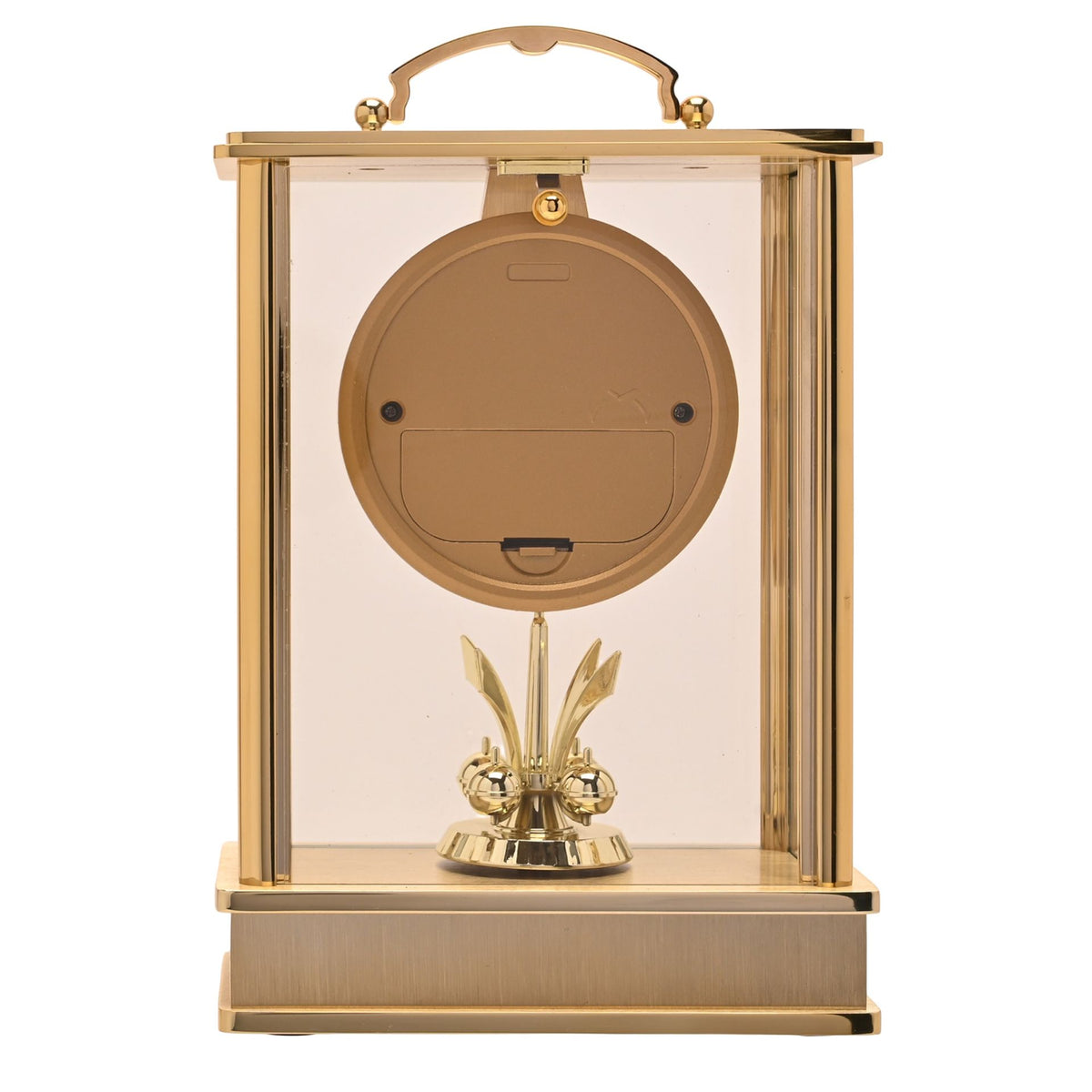 Wm. Widdop Gold Rotating Pendulum Mantel Clock