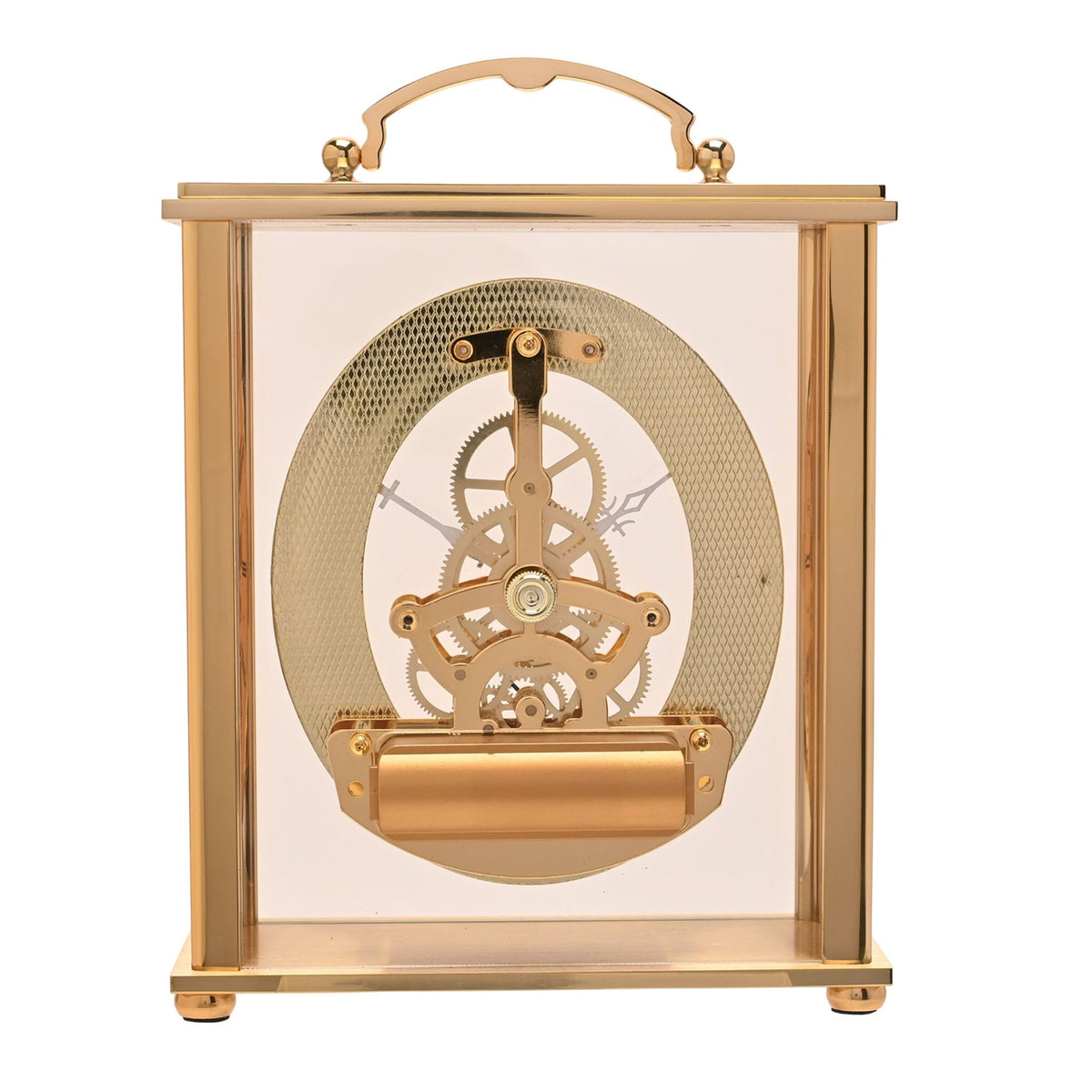Wm. Widdop Gold Mantel Clock with Skeleton Movement