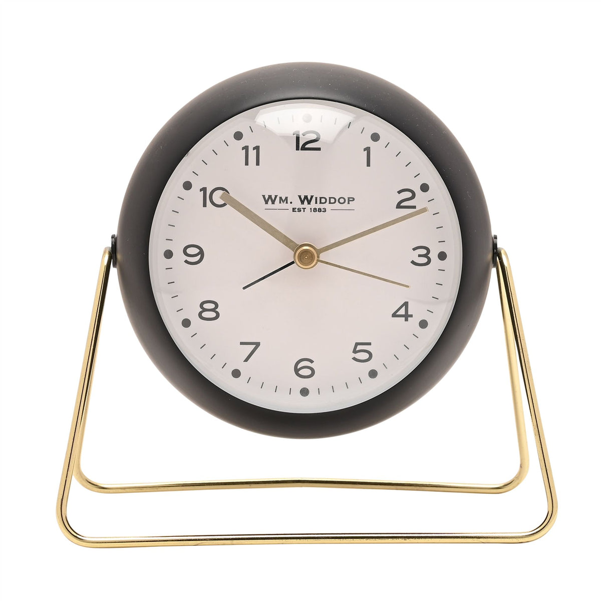 Wm. Widdop Medium Kent Metal Alarm Clock - Black