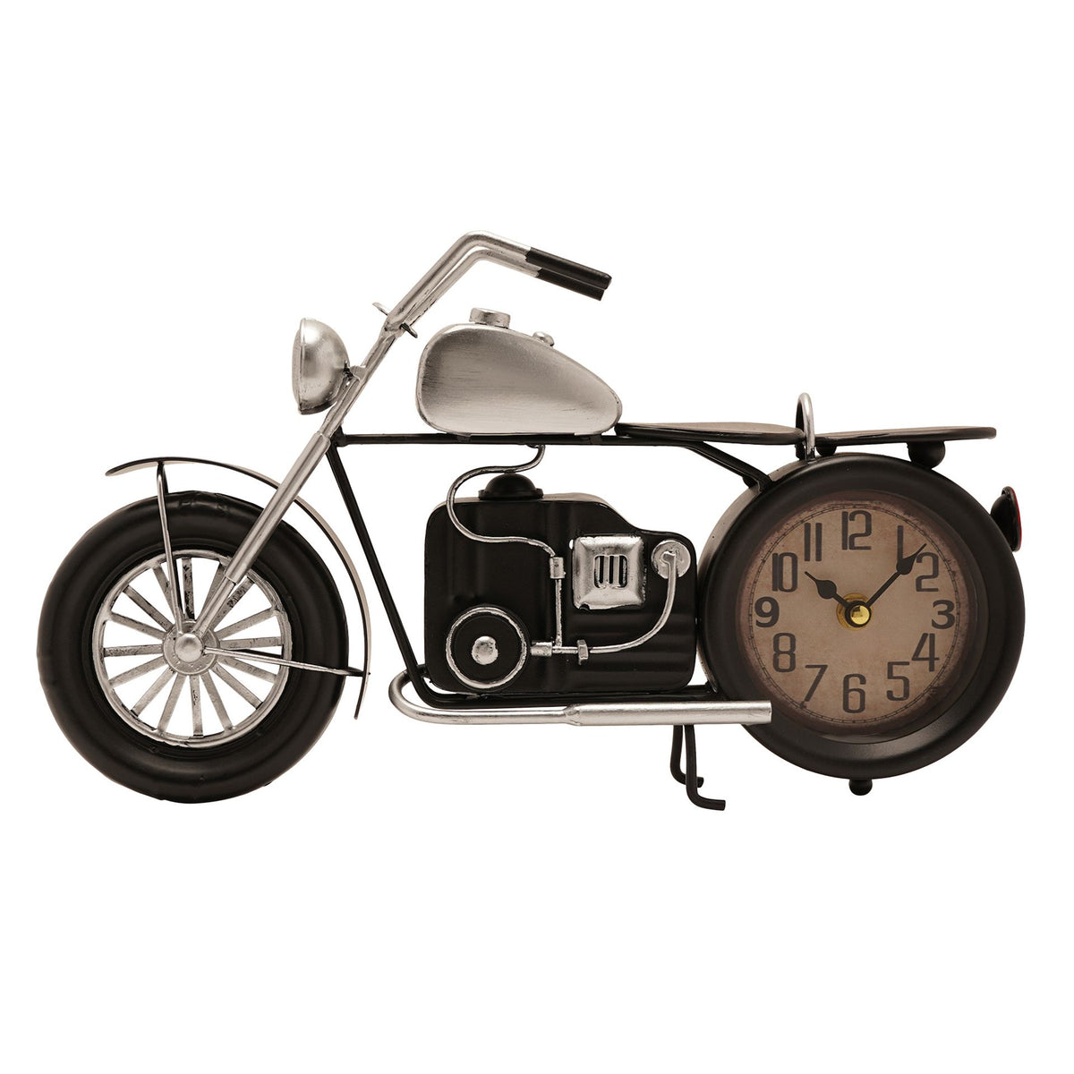 Hometime Metal Mantle Clock - Motorbike