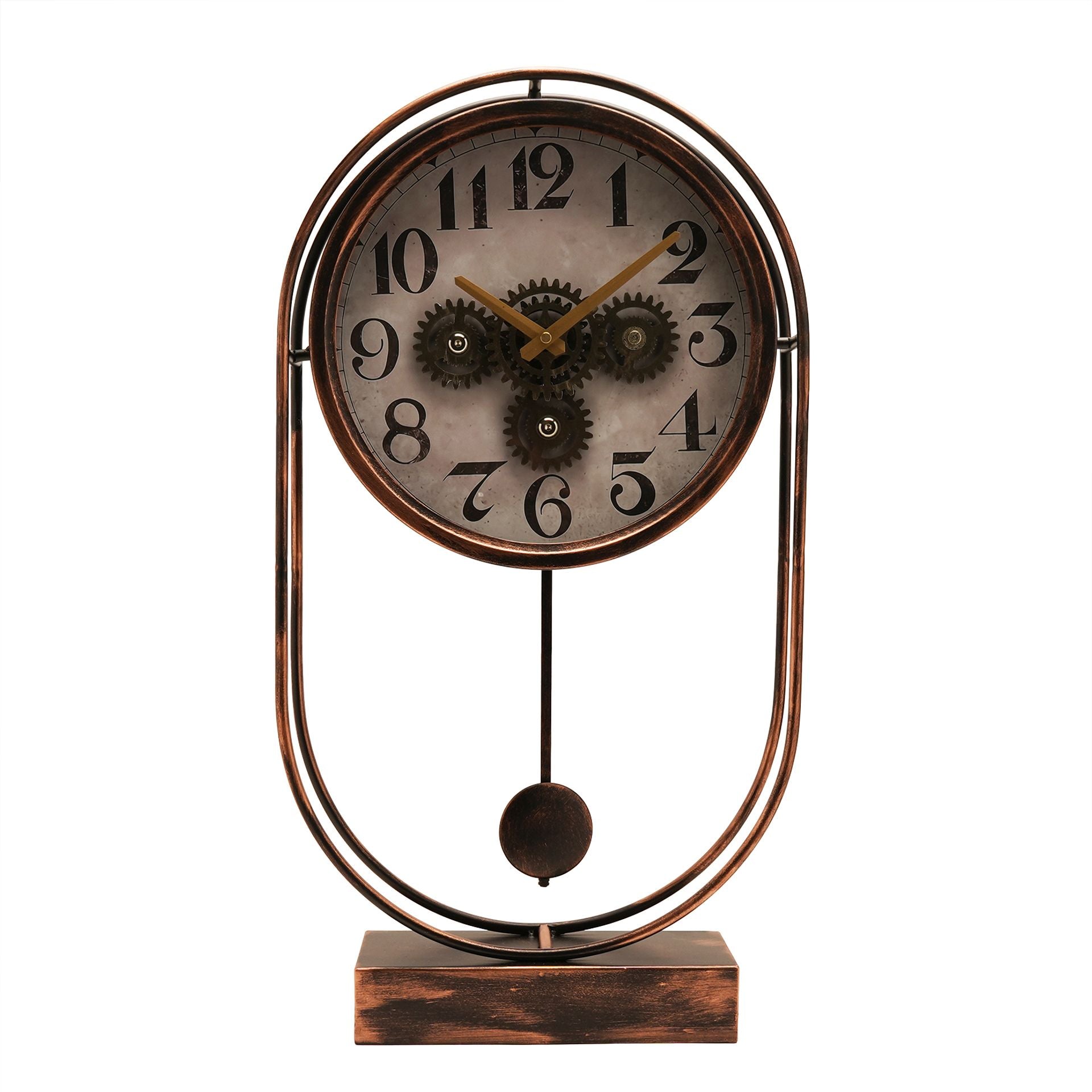 Wm Widdop Moving Gear Pendulum Mantel Clock - 63cm